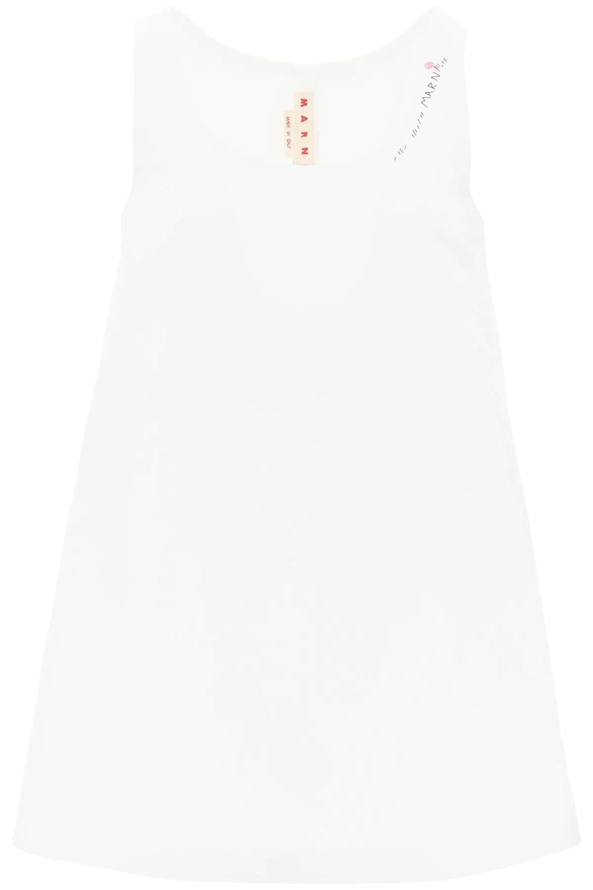 Flared Dress With Hand-Embroidered