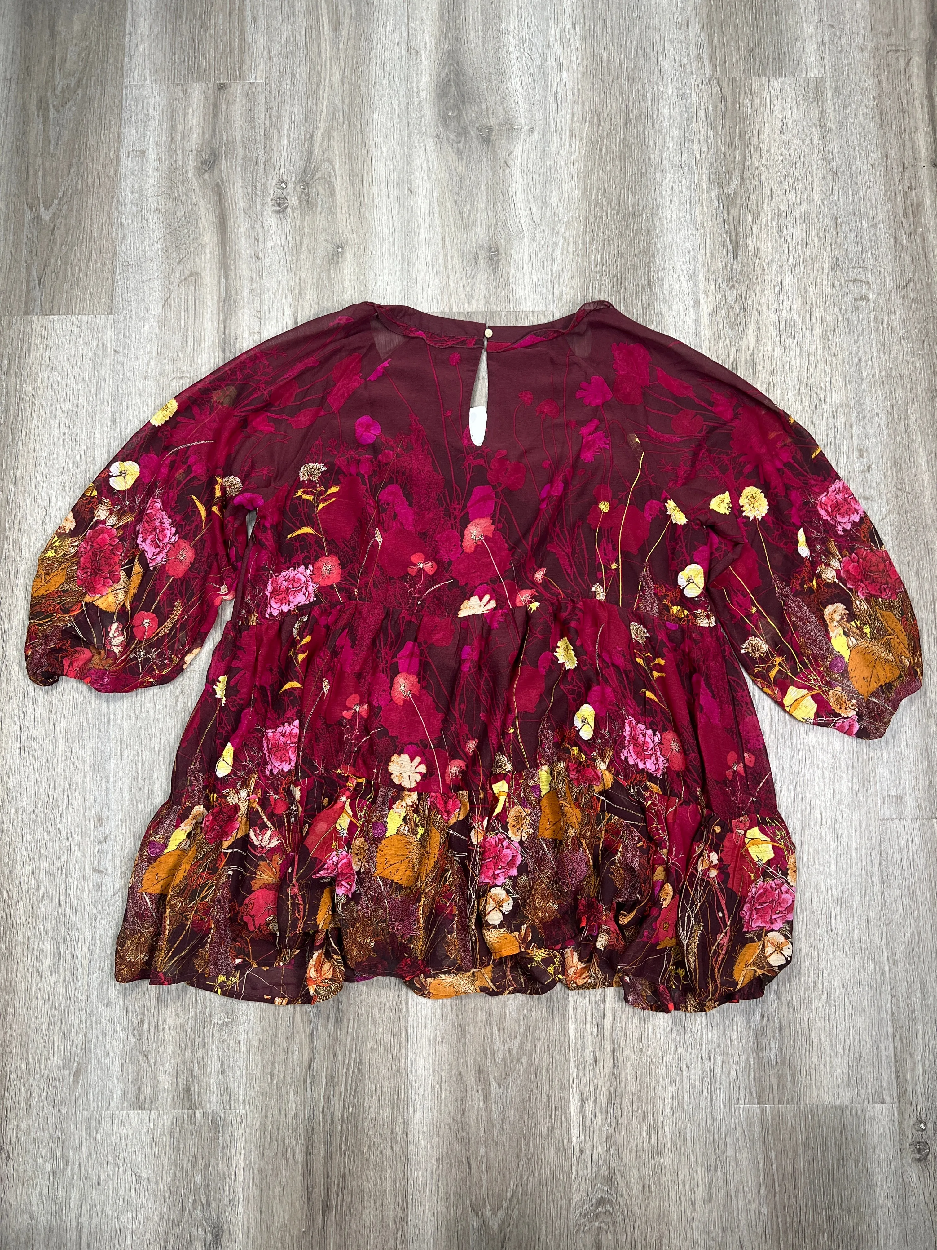 Floral Print Blouse 3/4 Sleeve ARNA YORK, Size Xxl