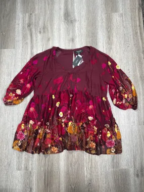 Floral Print Blouse 3/4 Sleeve ARNA YORK, Size Xxl