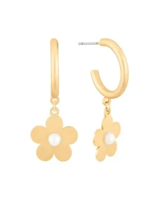 Flower Hoop Earrings