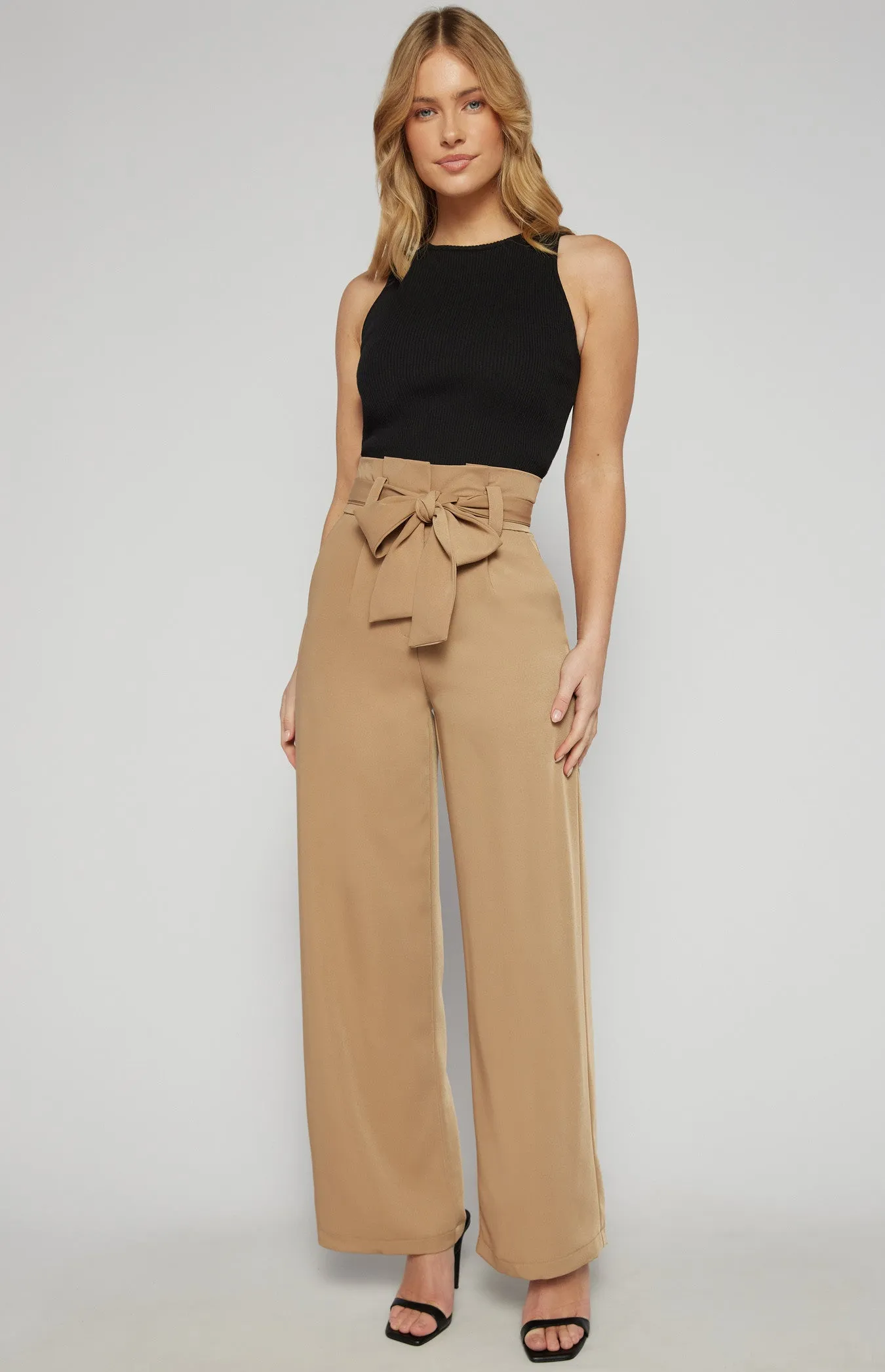 Giovanni Wide Leg Pants Camel