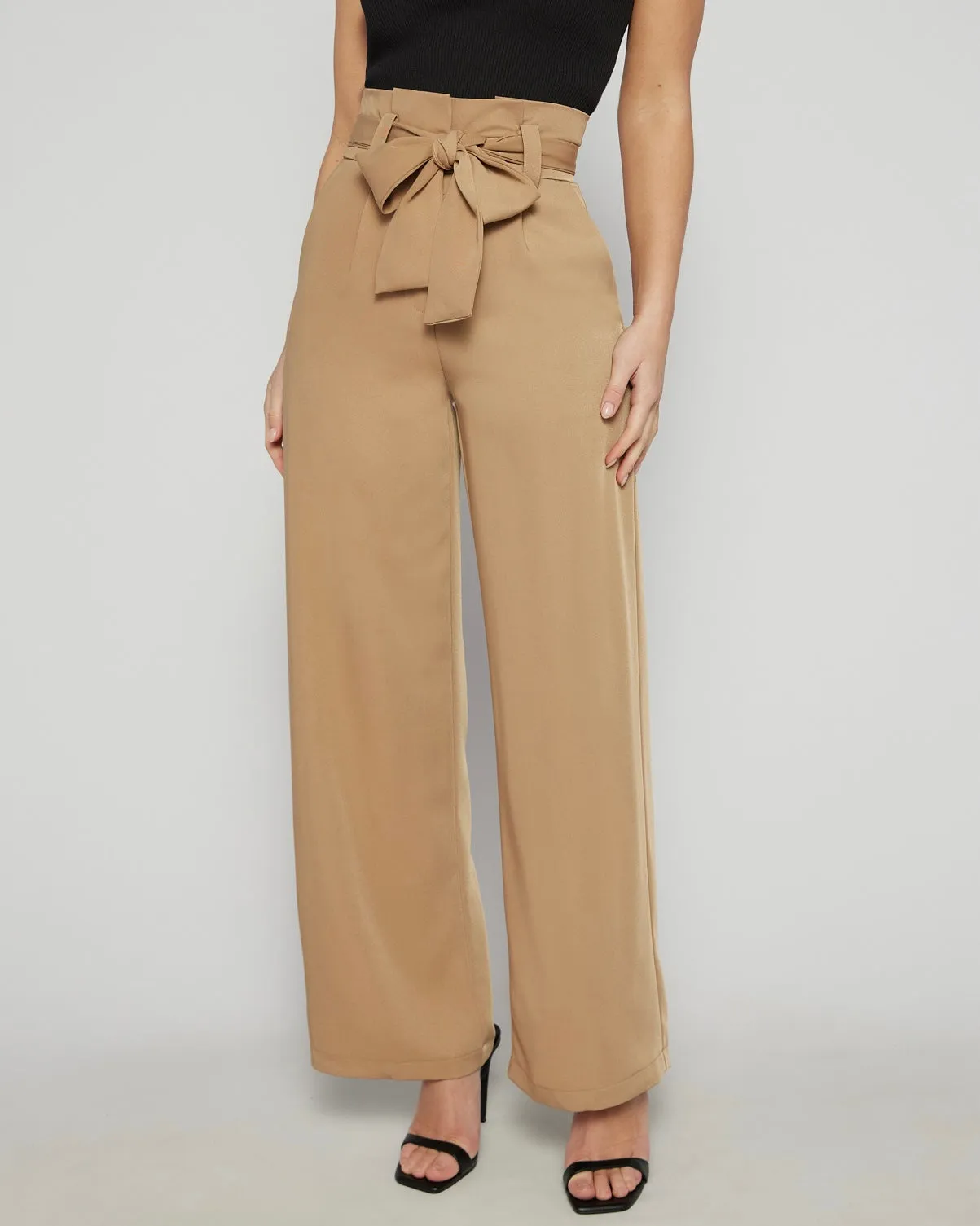 Giovanni Wide Leg Pants Camel