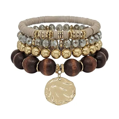 Gold Charm Stretch Bracelets