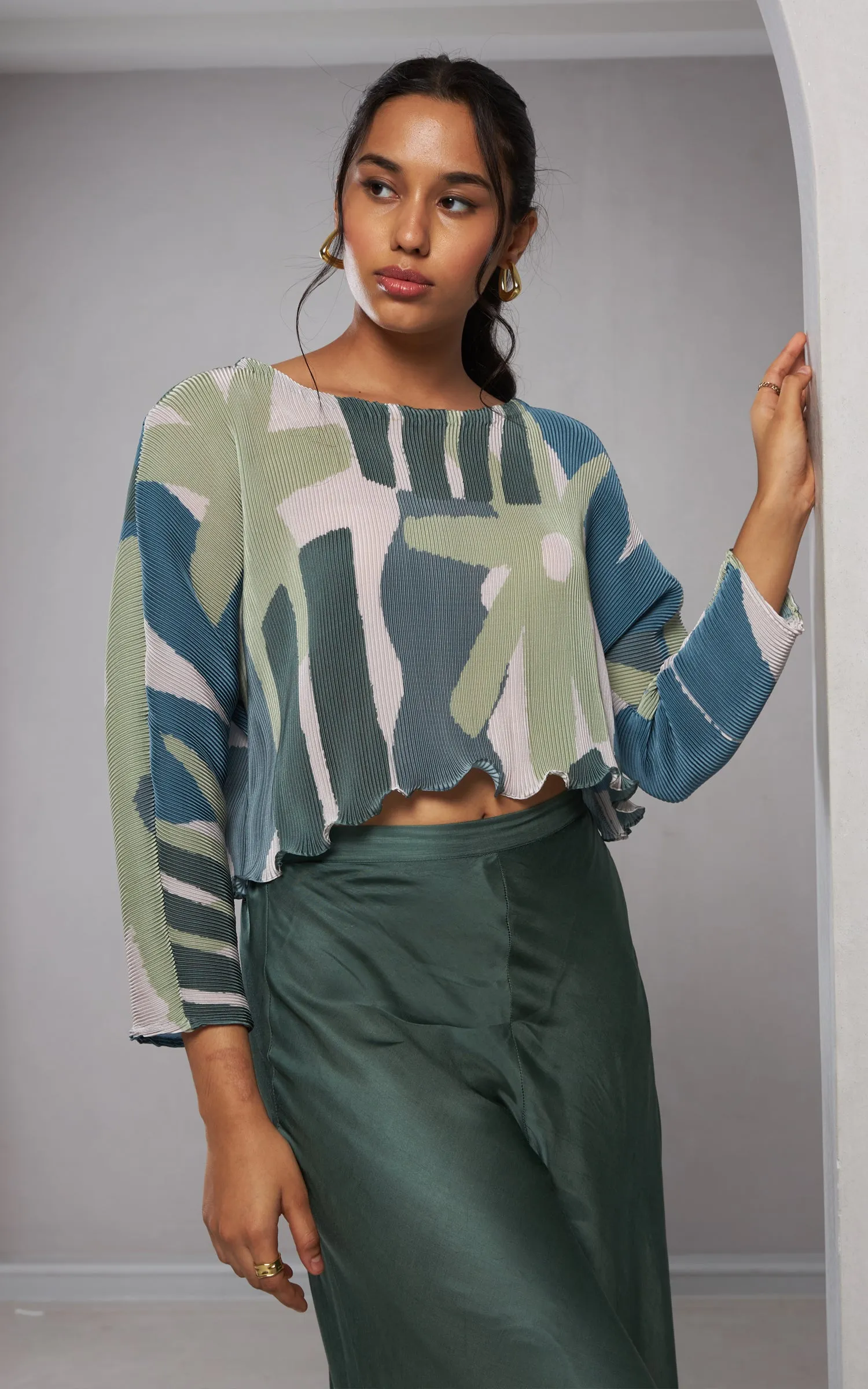 Green Abstract Printed Set