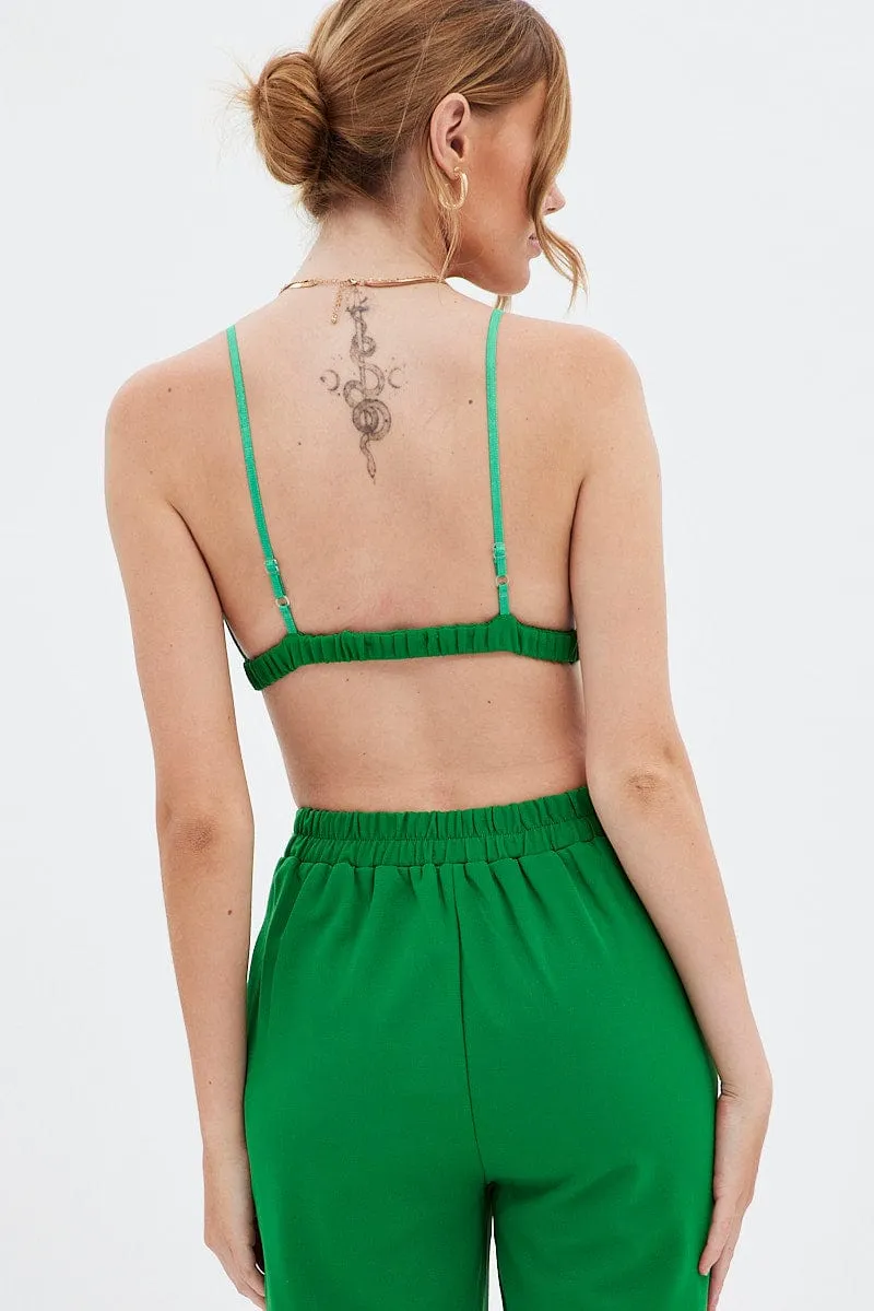 Green Crop Top Seamless