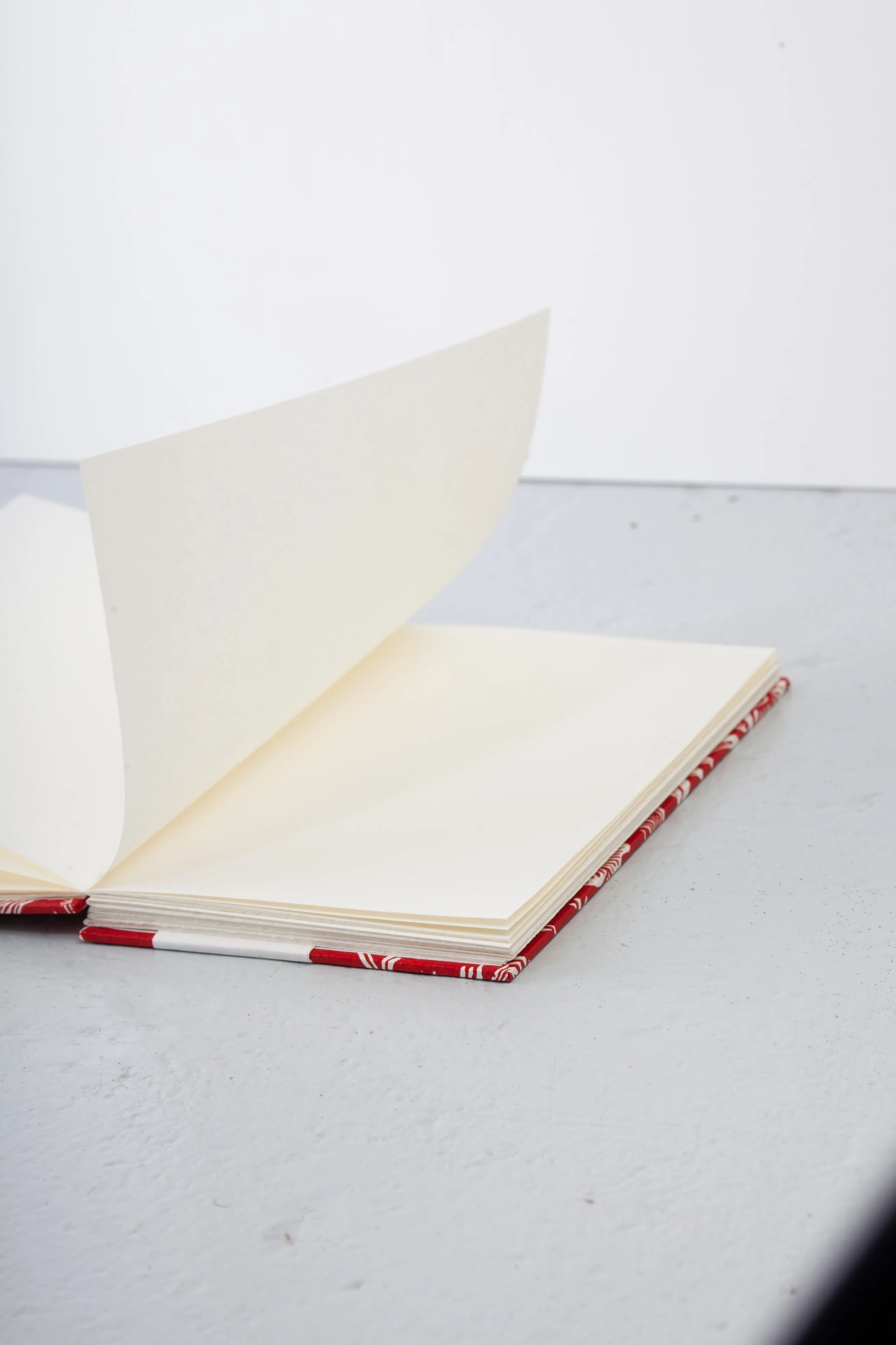 Hand-sewn Red Flower Design Notebook - Ofer