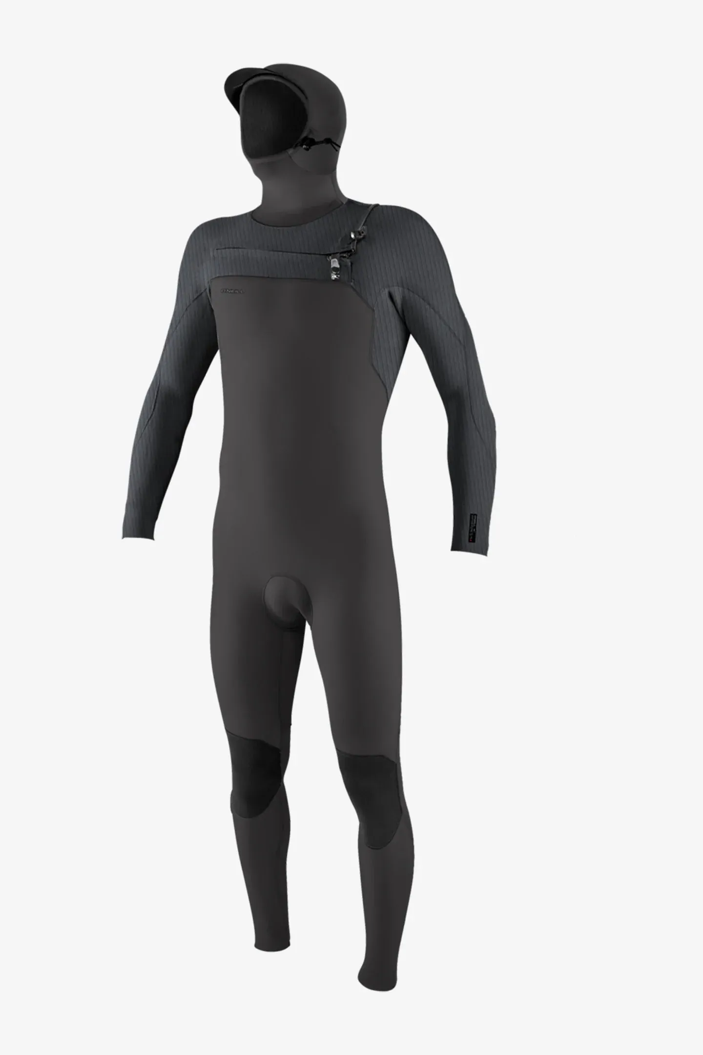 HyperFreak 5/4  Hooded Steamer Chest Zip Wetsuit - Black