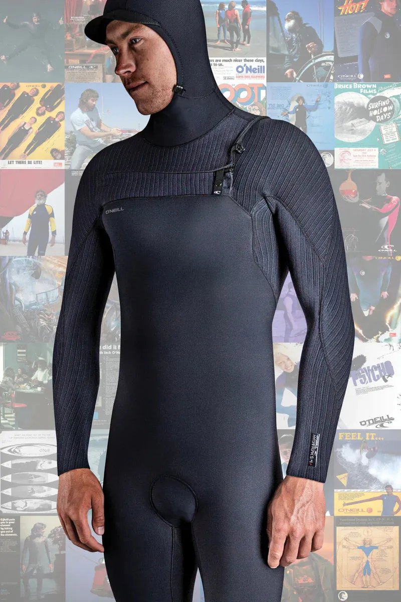 HyperFreak 5/4  Hooded Steamer Chest Zip Wetsuit - Black