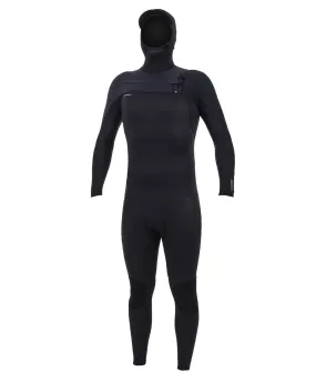 HyperFreak 5/4  Hooded Steamer Chest Zip Wetsuit - Black