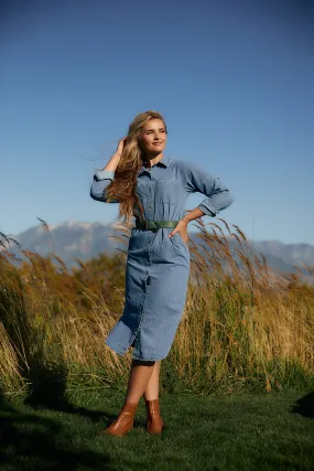 In the Denim Button Up Dress