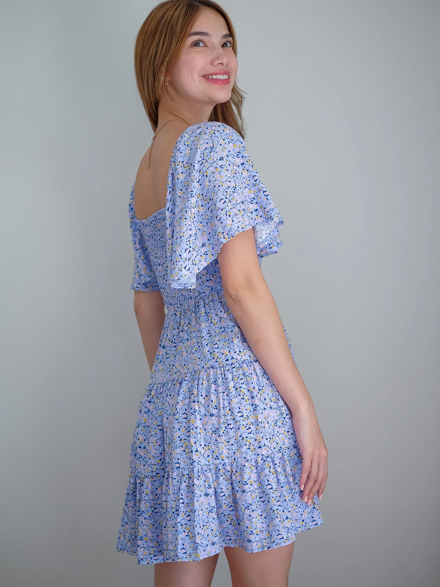 Isabelle mini dress -  blue floral