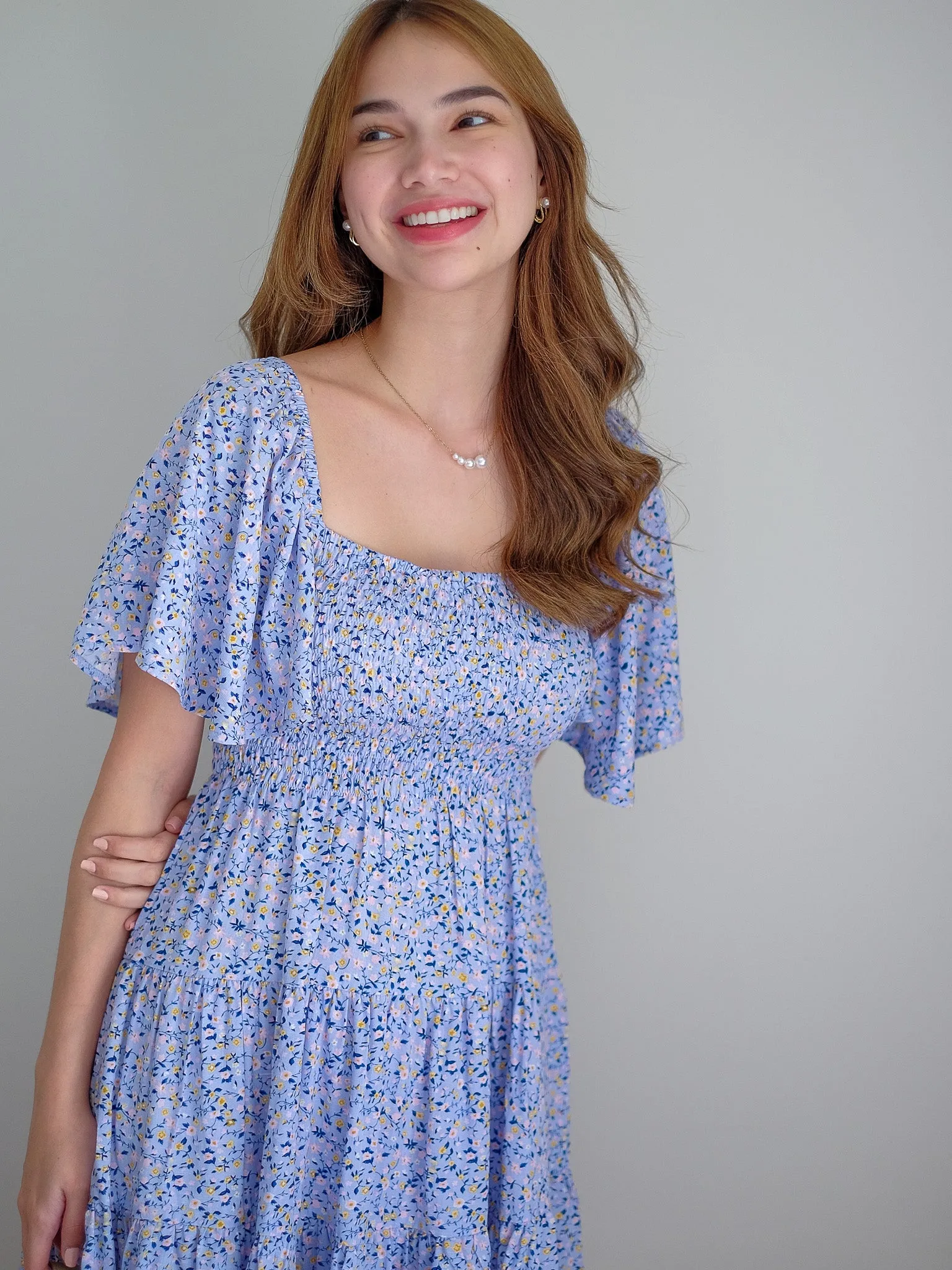 Isabelle mini dress -  blue floral