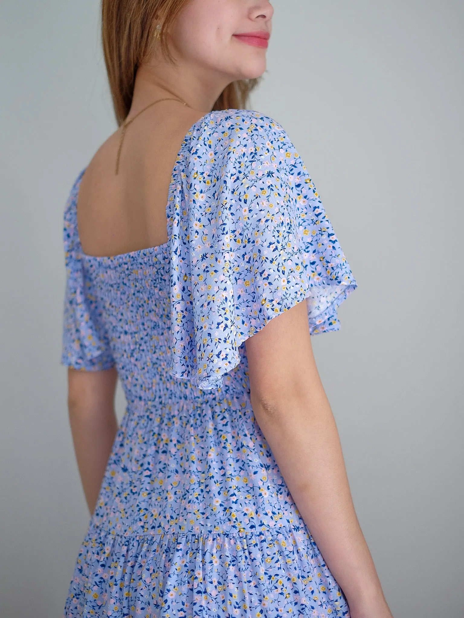 Isabelle mini dress -  blue floral