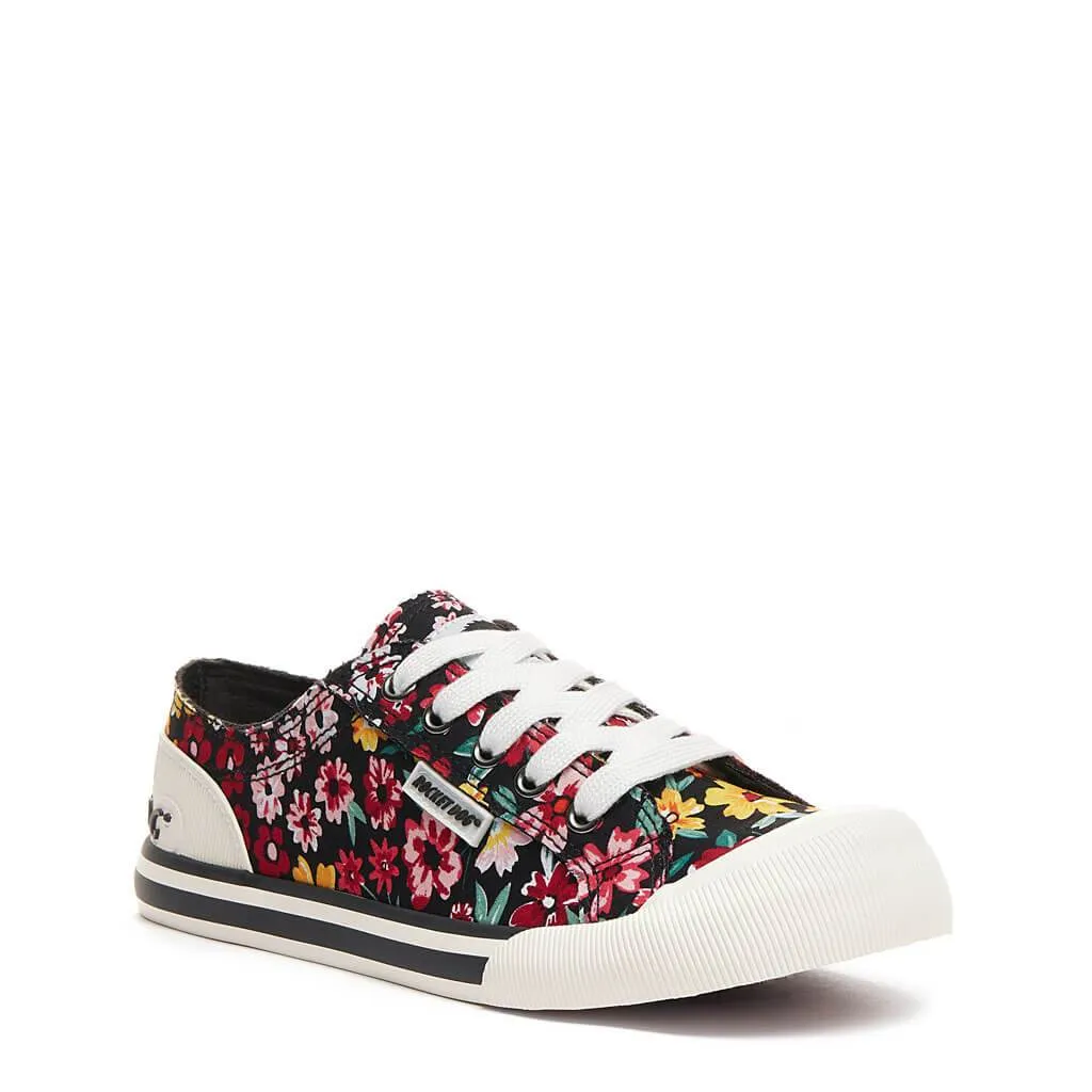 Jazzin Black Margate Floral Trainers