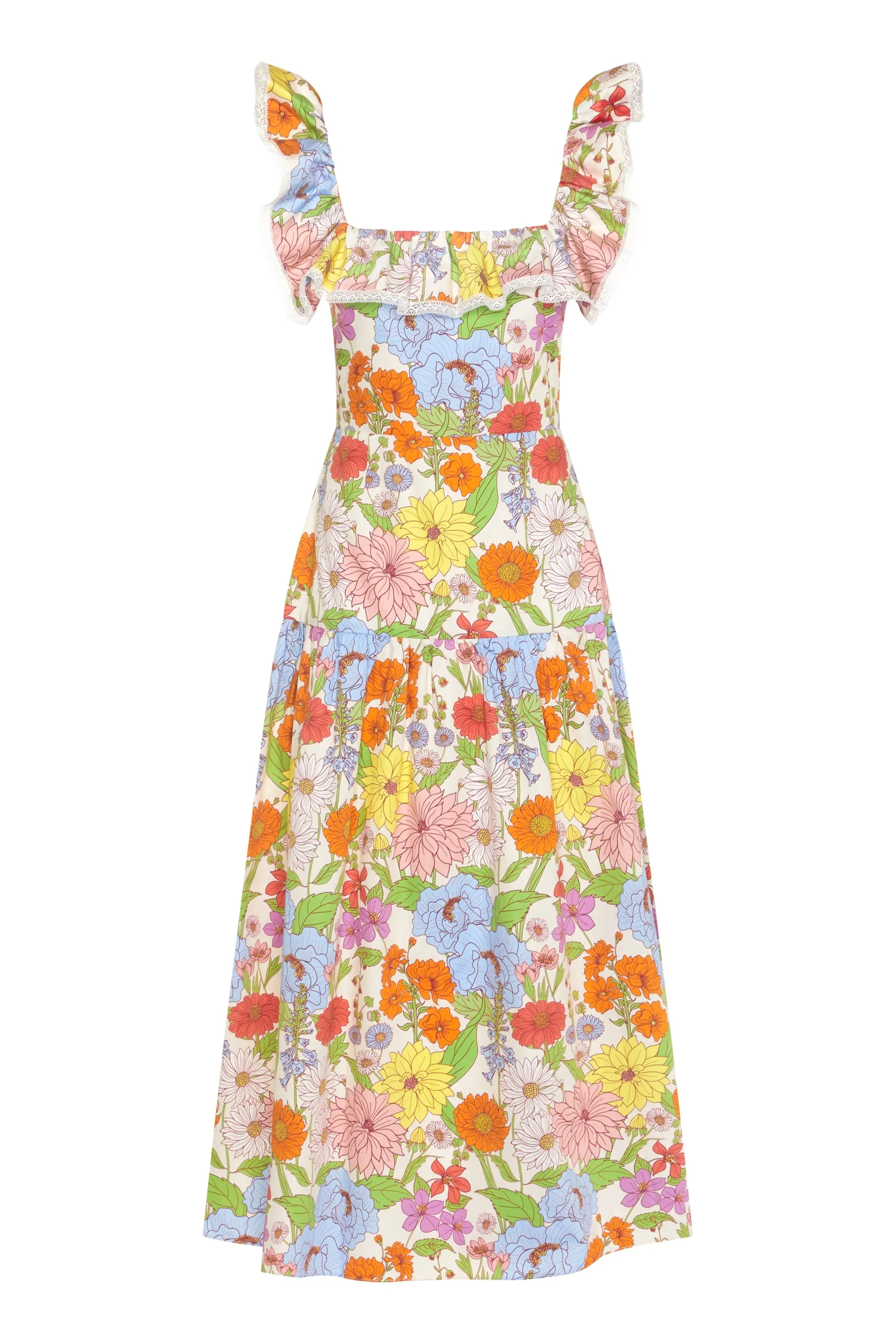 Jessie Cotton Midi Dress - Calliope Multi