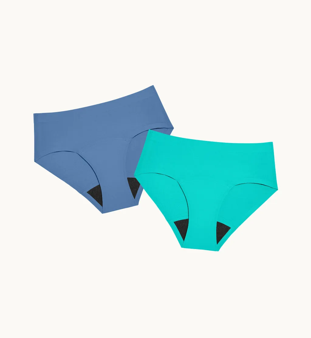 (Kit Item) Heavy Flow Super Leakproof Underwear Spearmint/Thistle 2-Pack | Boyshort