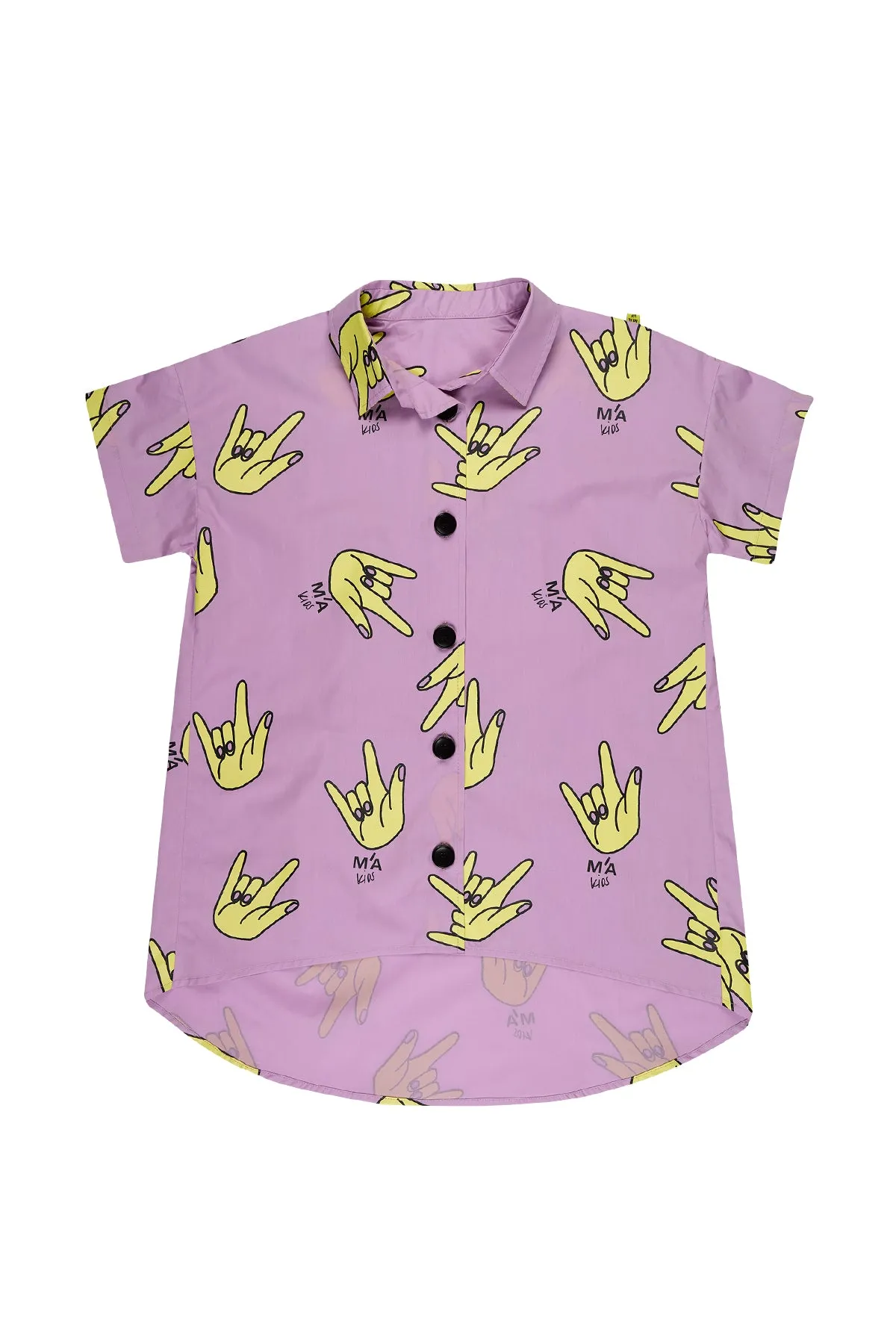 LILAC HANDS PRINT OVERSIZED SHIRT