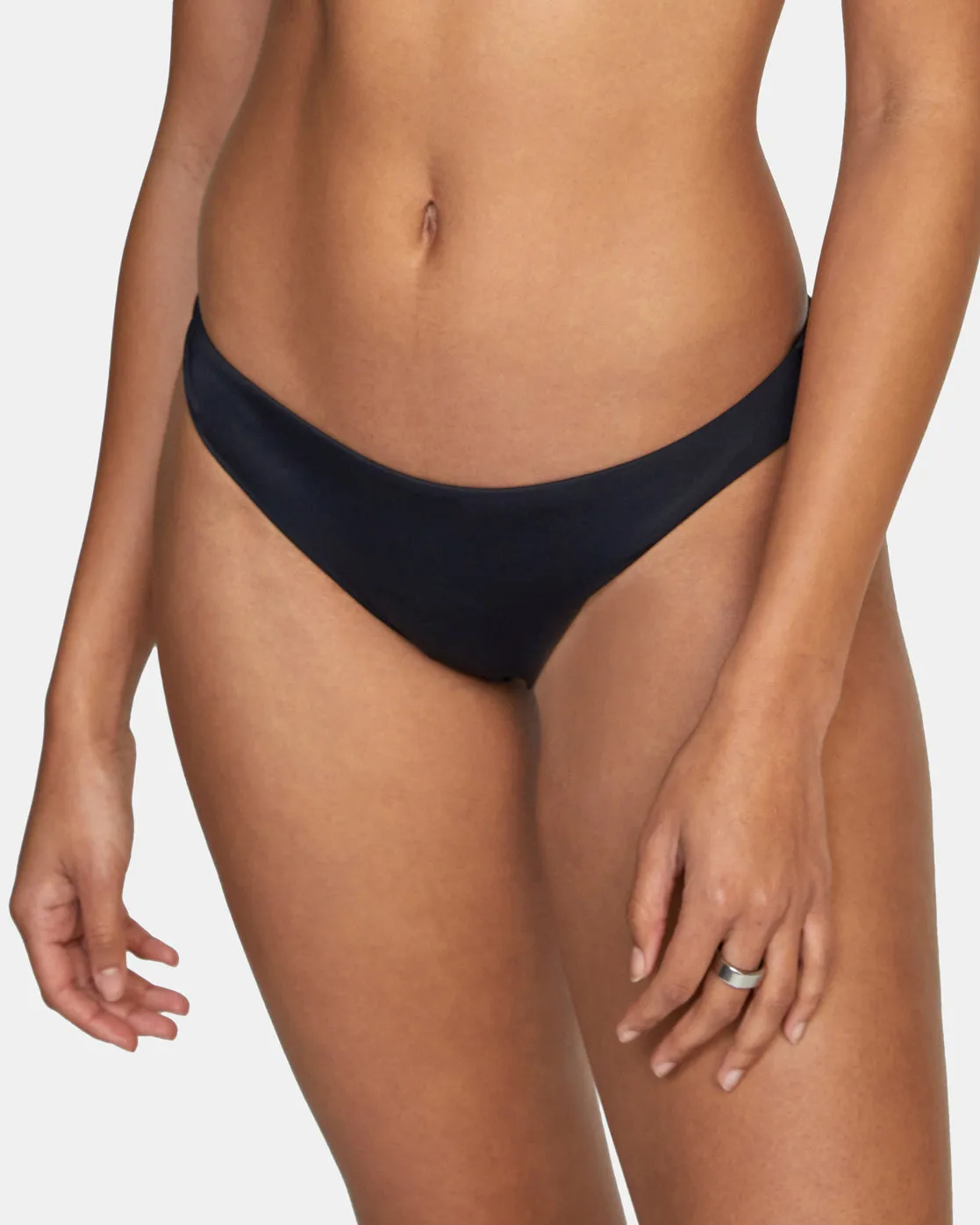 Low-Rise Cheeky Hipster Bikini Bottoms - RVCA Black