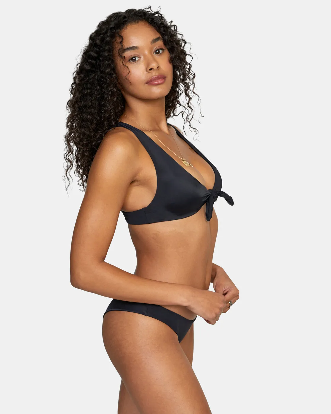 Low-Rise Cheeky Hipster Bikini Bottoms - RVCA Black