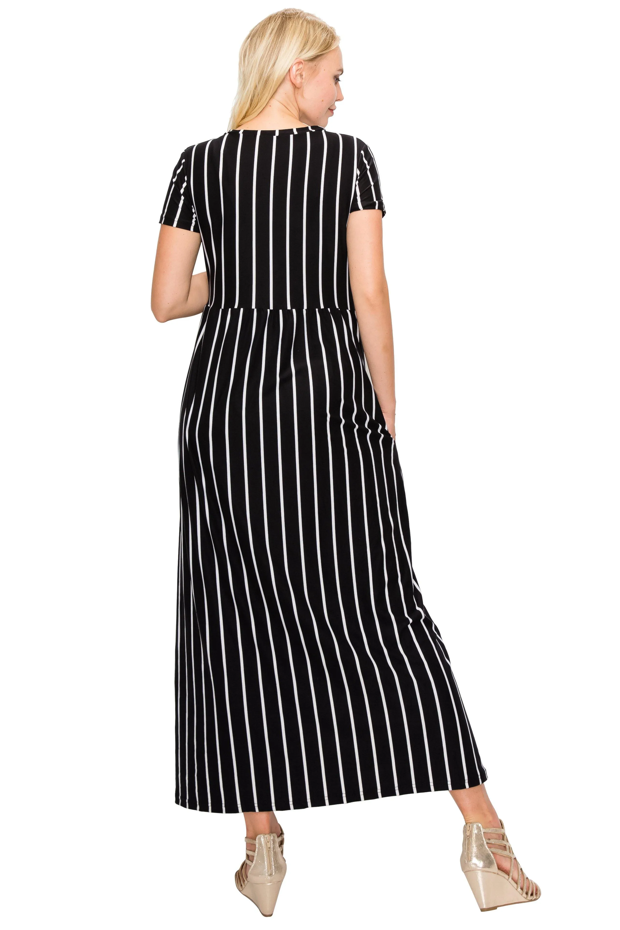 Maternity Maxi Dress -Short Sleeve Maternity Dress