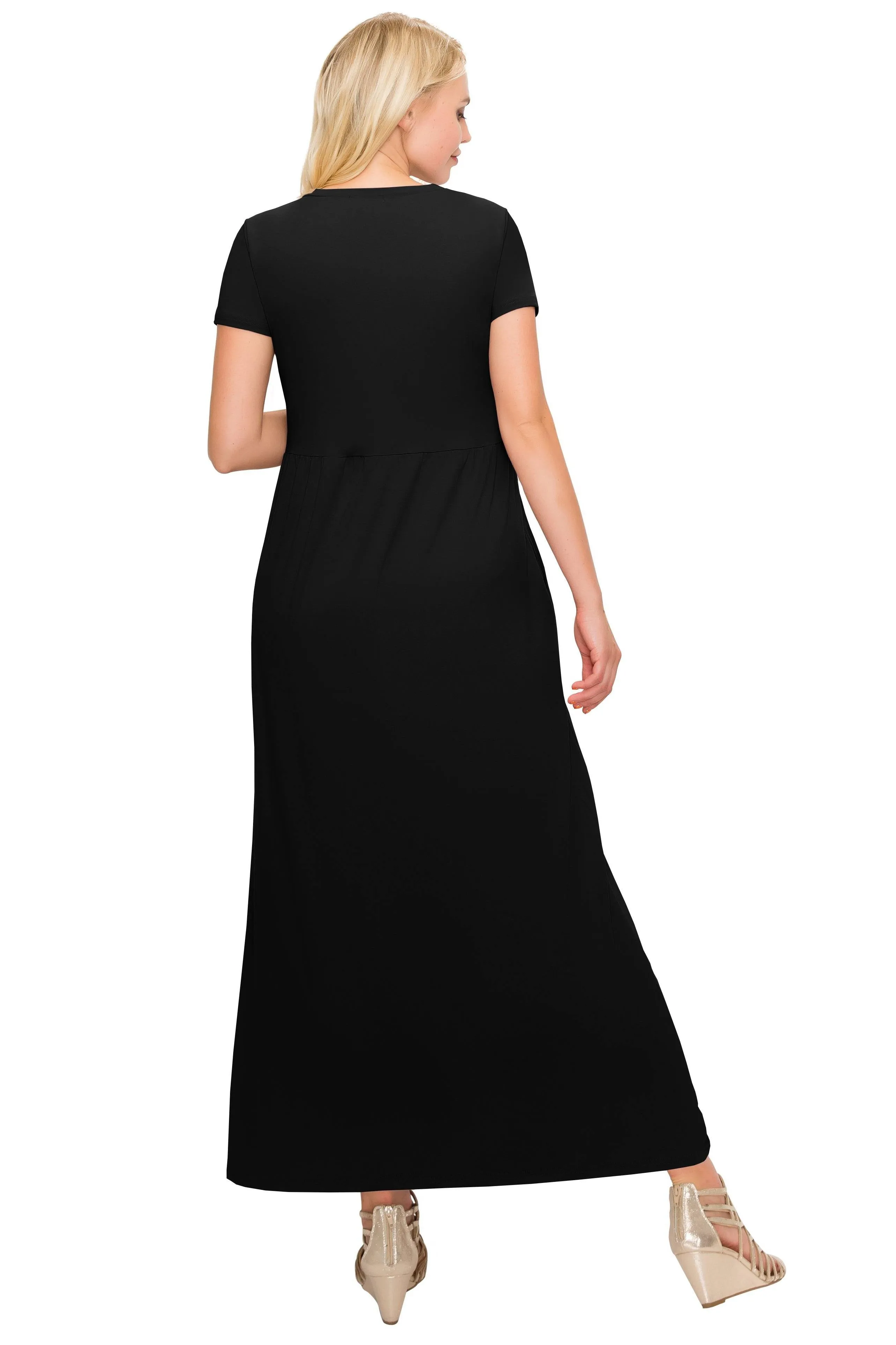 Maternity Maxi Dress -Short Sleeve Maternity Dress