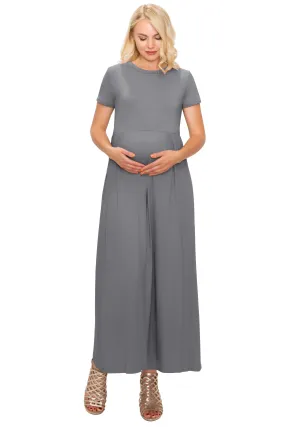 Maternity Maxi Dress -Short Sleeve Maternity Dress