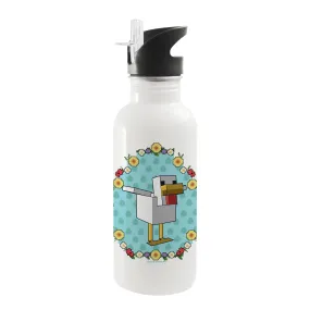 Minecraft Flower Chicken 20 oz Screw Top Water Bottle with Straw