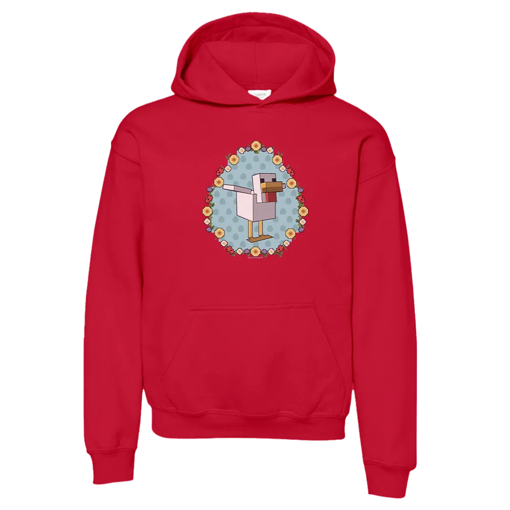 Minecraft Flower Chicken Kids Hooded Sweatshirt