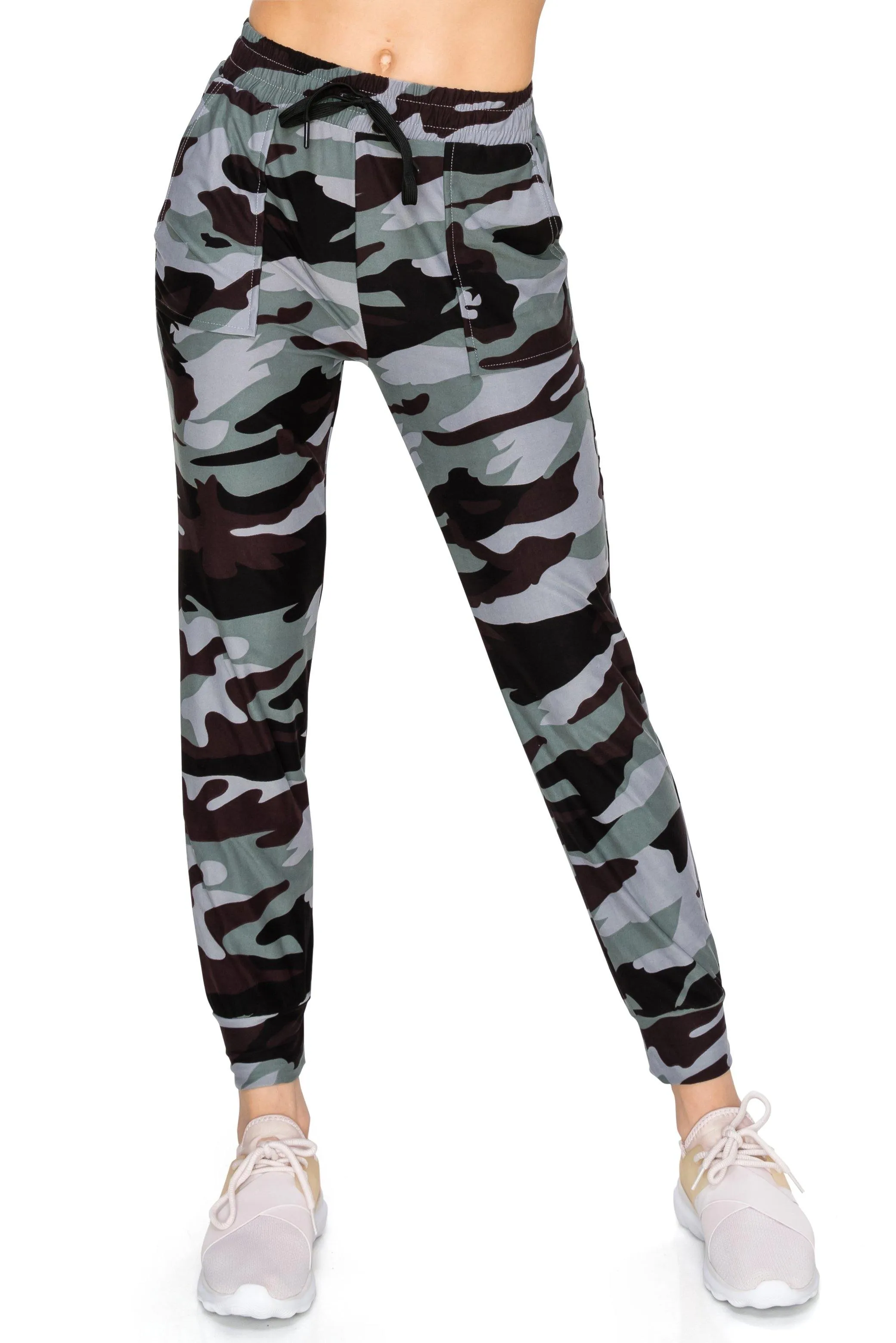 Print Design Jogger Pants - Super Skinny Fit Lightweight Premium Soft Stretch Drawstrings Pockets Jogger