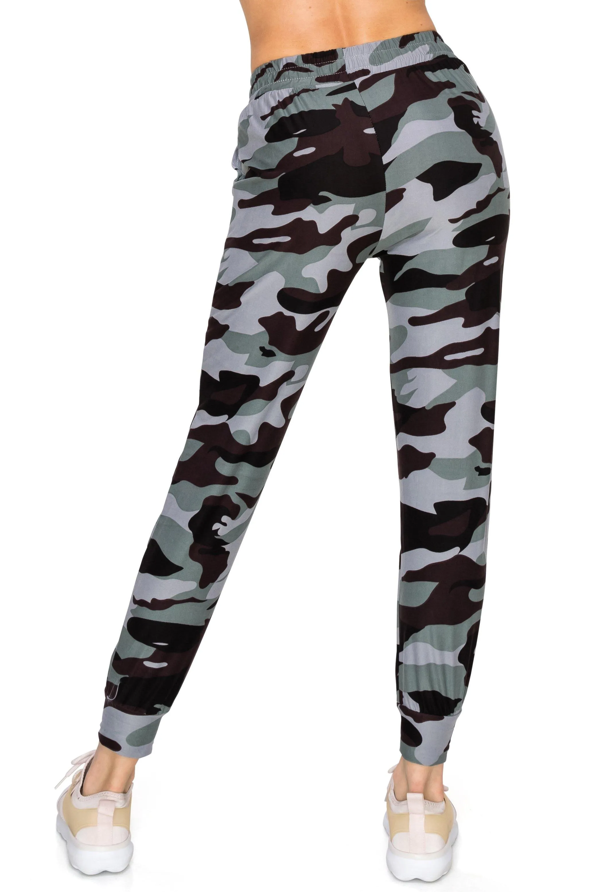 Print Design Jogger Pants - Super Skinny Fit Lightweight Premium Soft Stretch Drawstrings Pockets Jogger