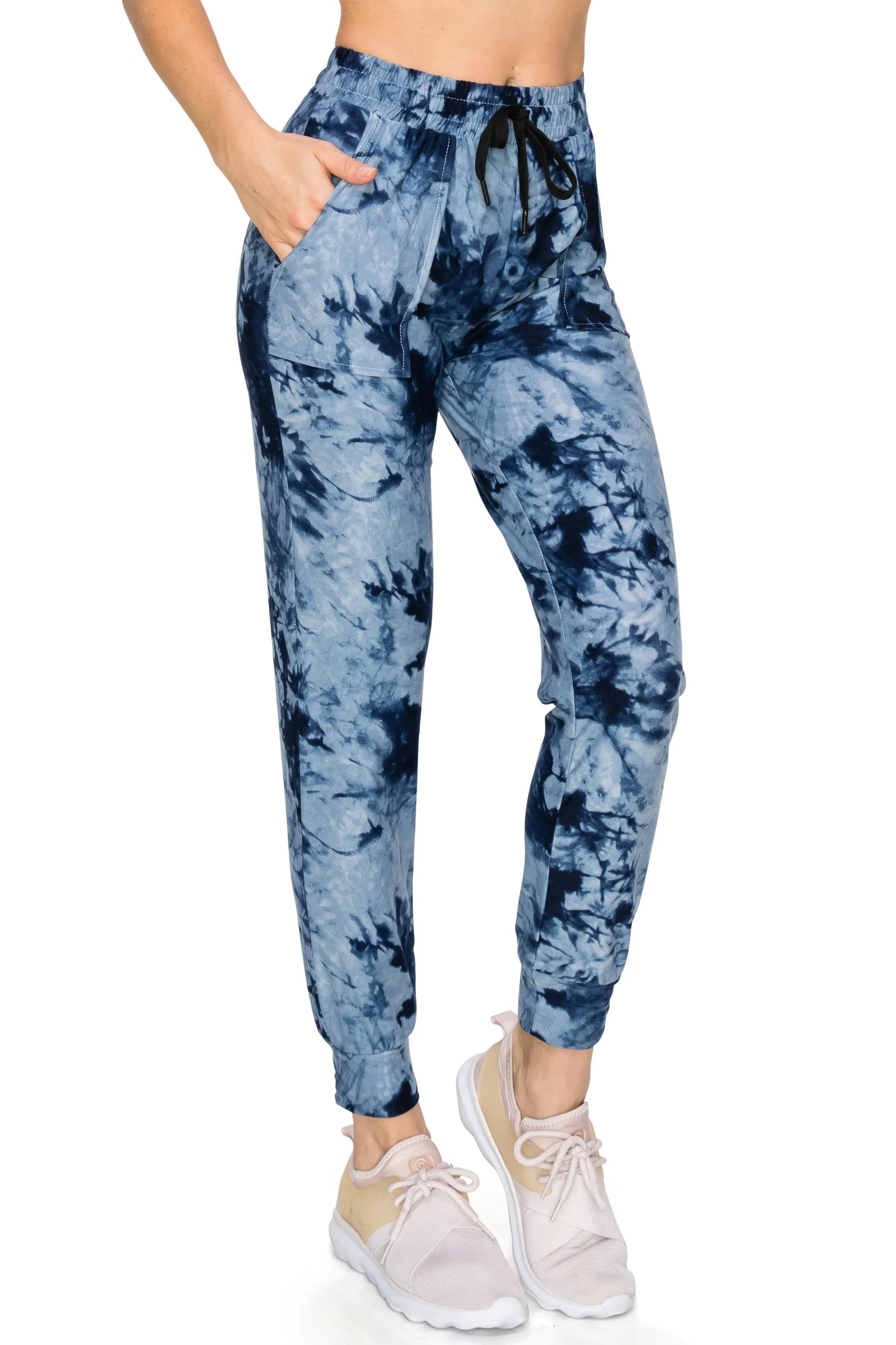 Print Design Jogger Pants - Super Skinny Fit Lightweight Premium Soft Stretch Drawstrings Pockets Jogger