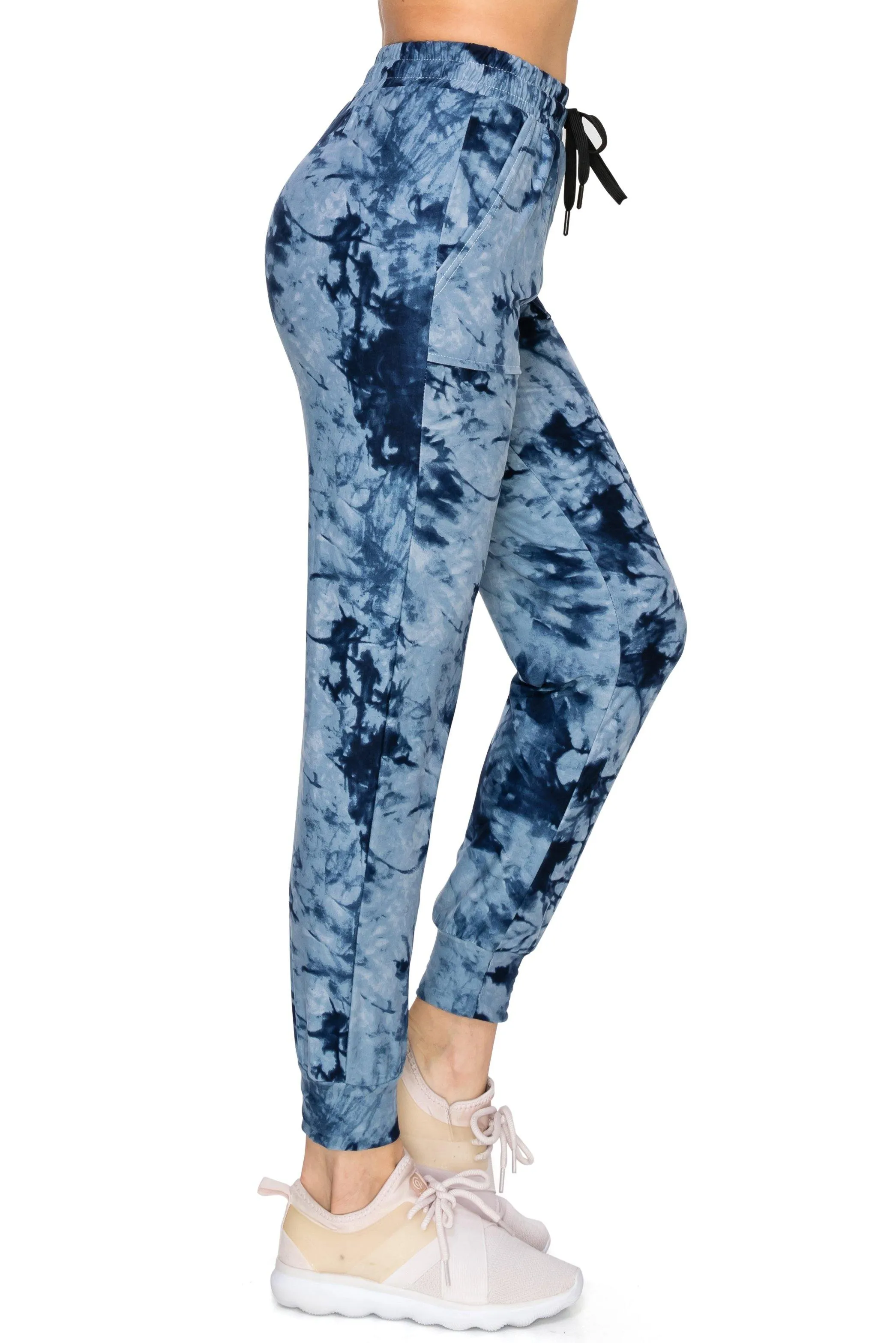 Print Design Jogger Pants - Super Skinny Fit Lightweight Premium Soft Stretch Drawstrings Pockets Jogger