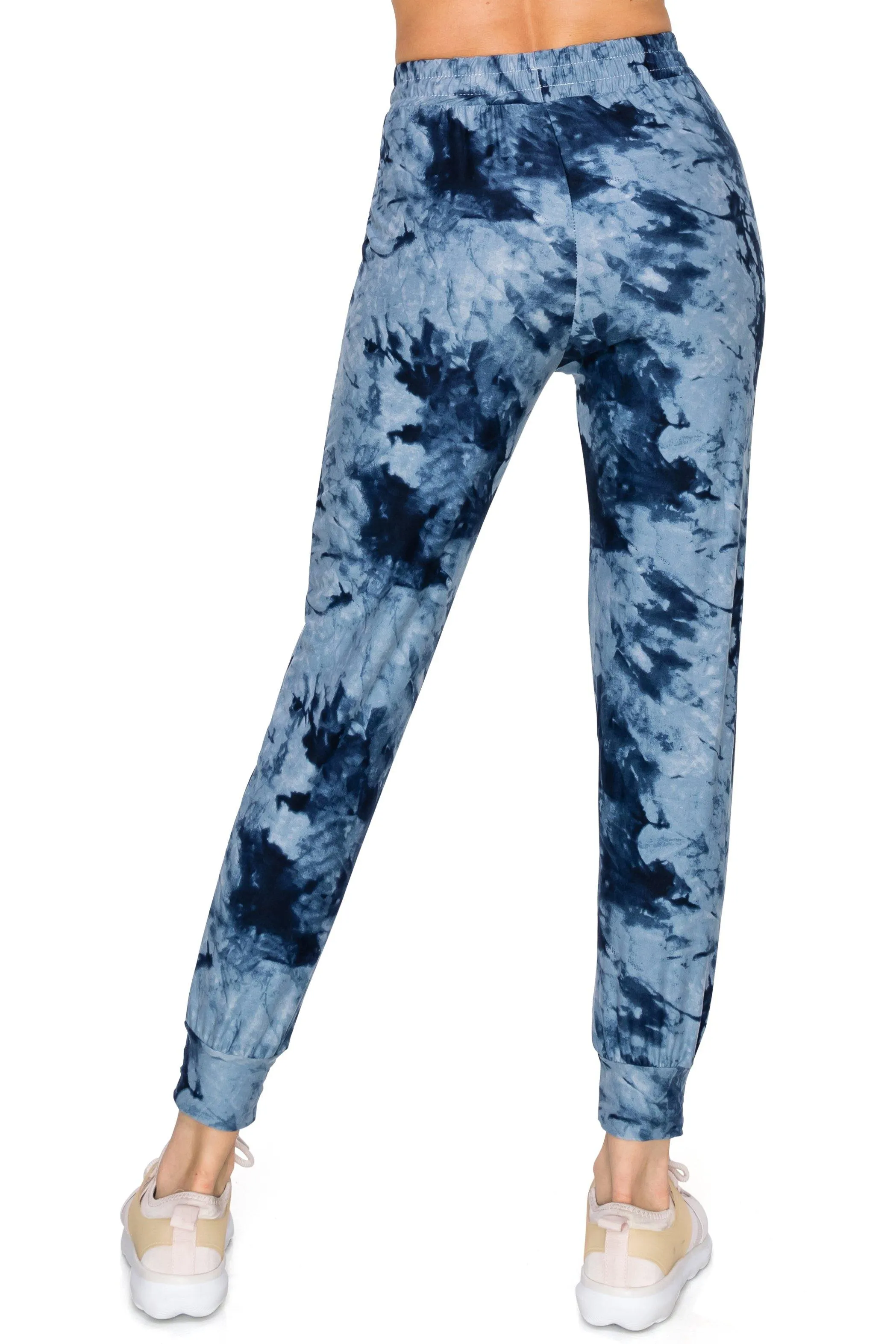 Print Design Jogger Pants - Super Skinny Fit Lightweight Premium Soft Stretch Drawstrings Pockets Jogger