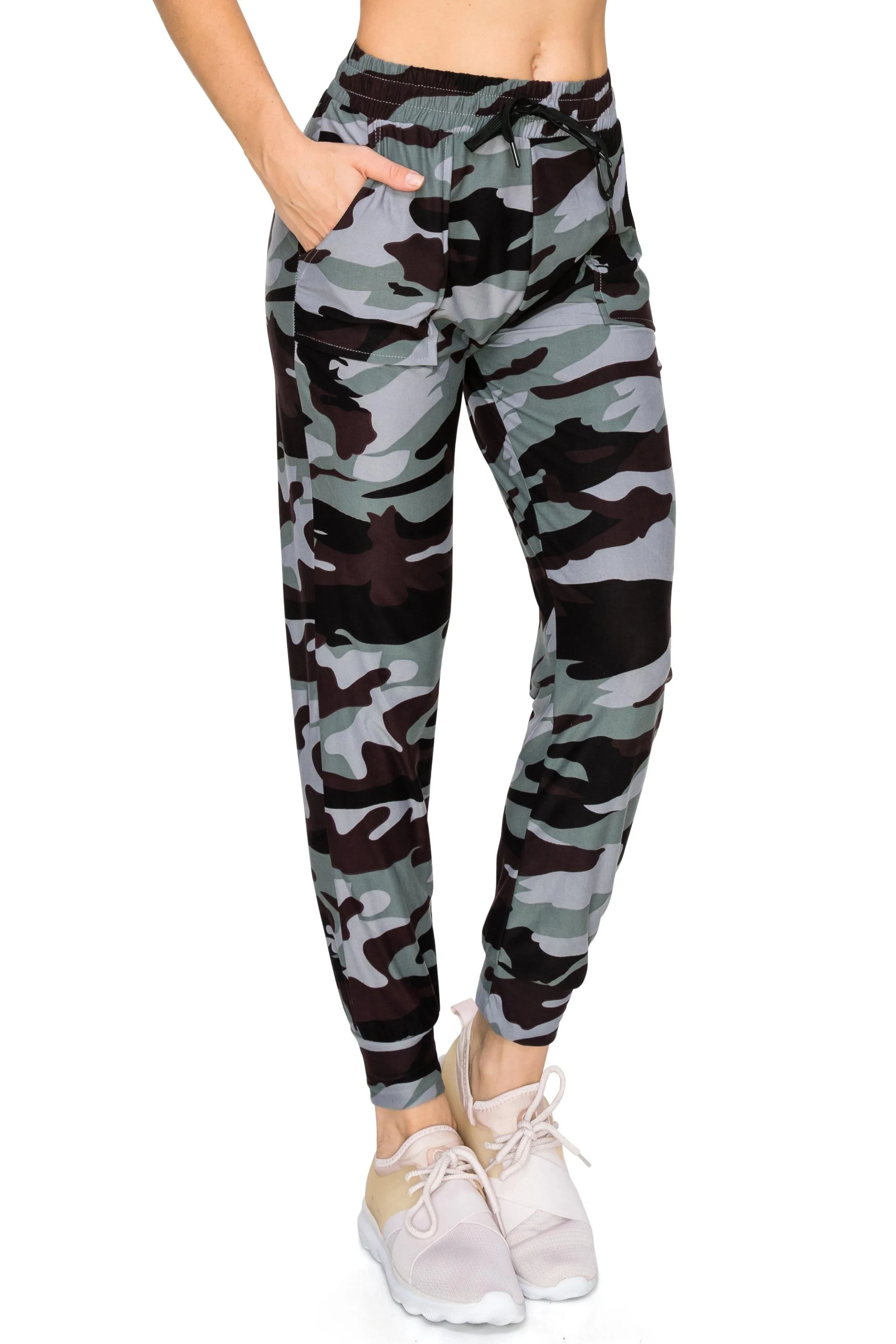 Print Design Jogger Pants - Super Skinny Fit Lightweight Premium Soft Stretch Drawstrings Pockets Jogger