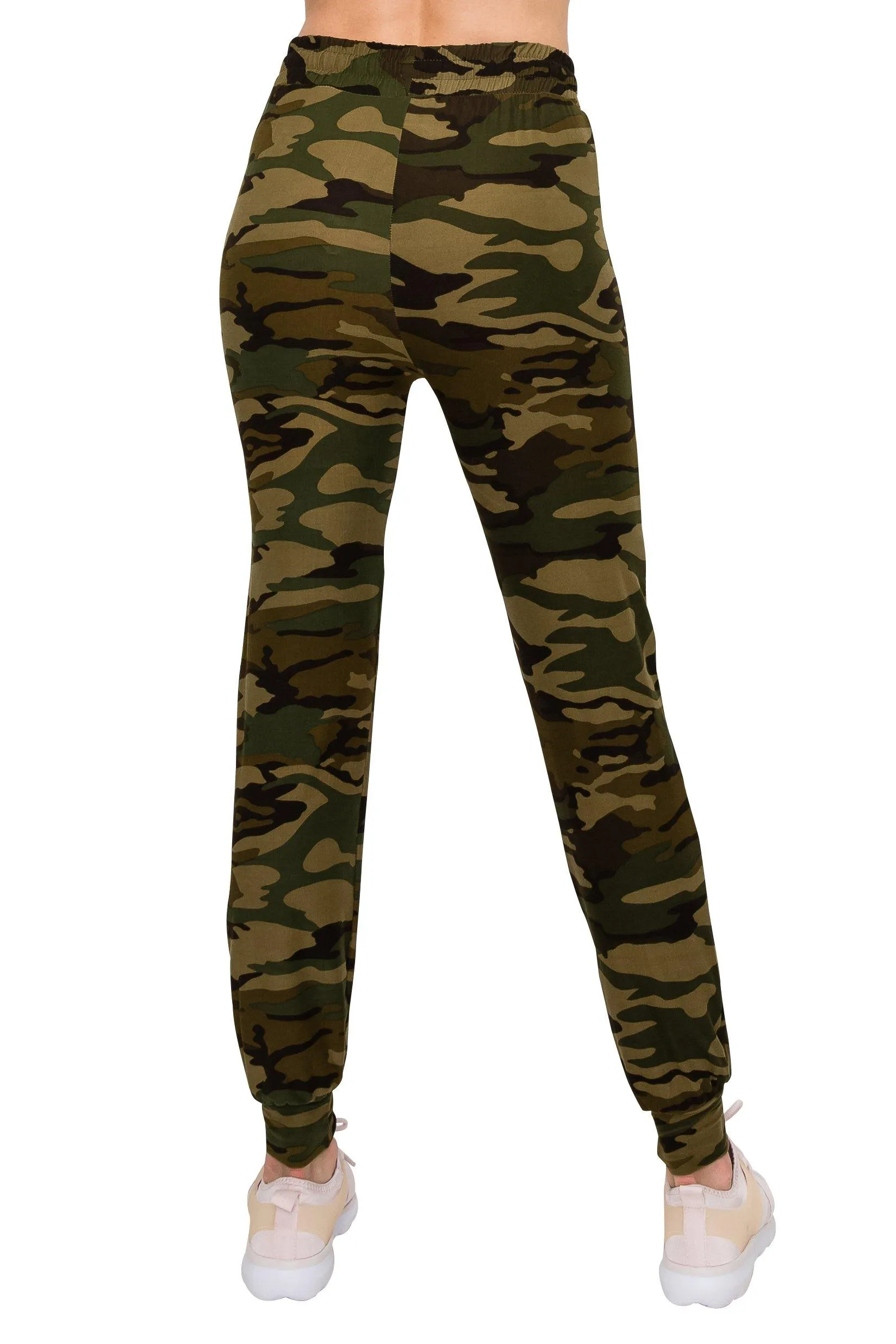 Print Design Jogger Pants - Super Skinny Fit Lightweight Premium Soft Stretch Drawstrings Pockets Jogger