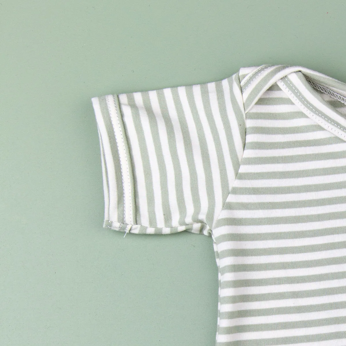 Sage Stripe Organic Cotton Bodysuit