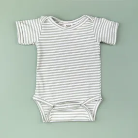 Sage Stripe Organic Cotton Bodysuit