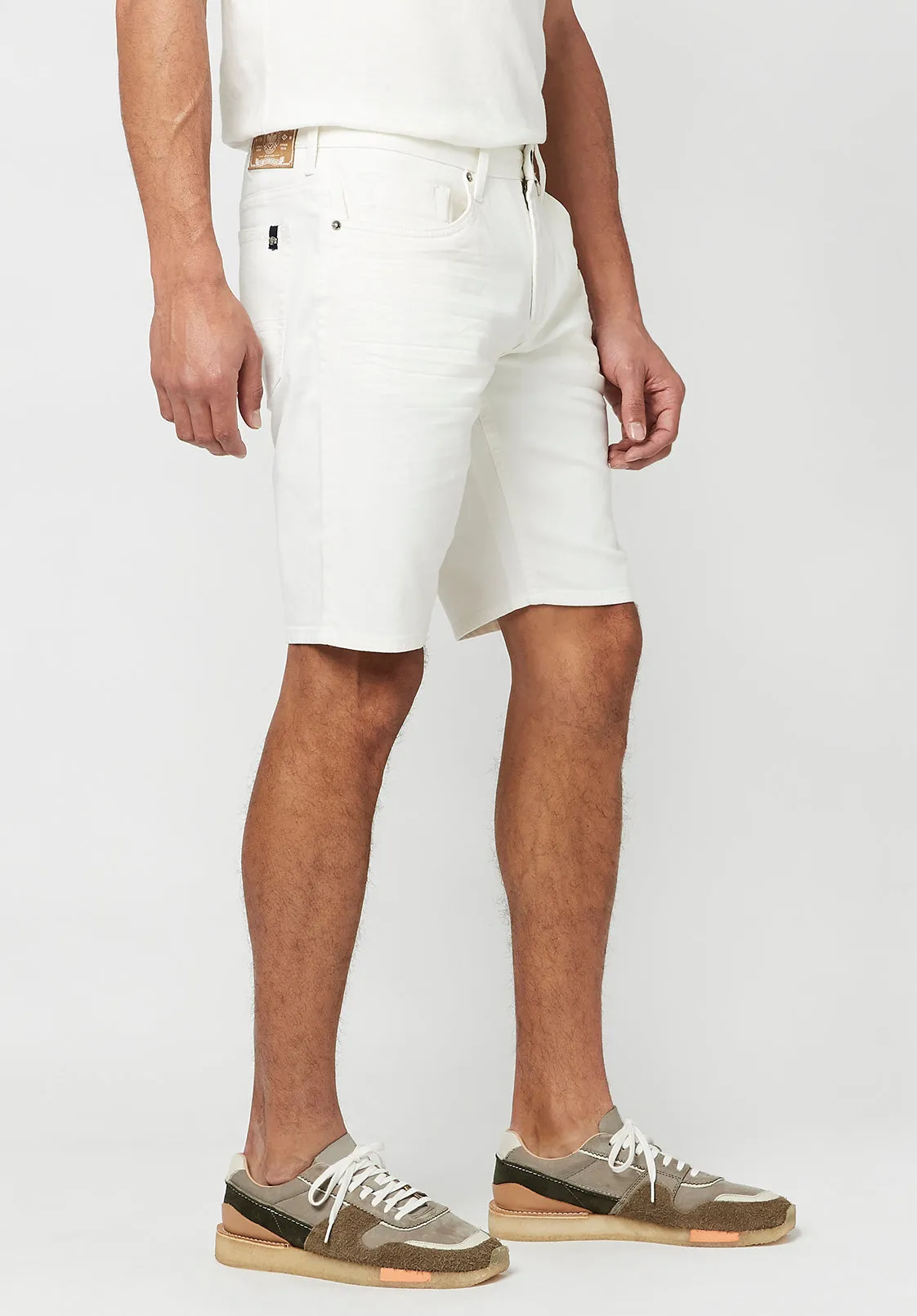 Slim Parker Men's Denim Shorts in White Rinse - BM22775