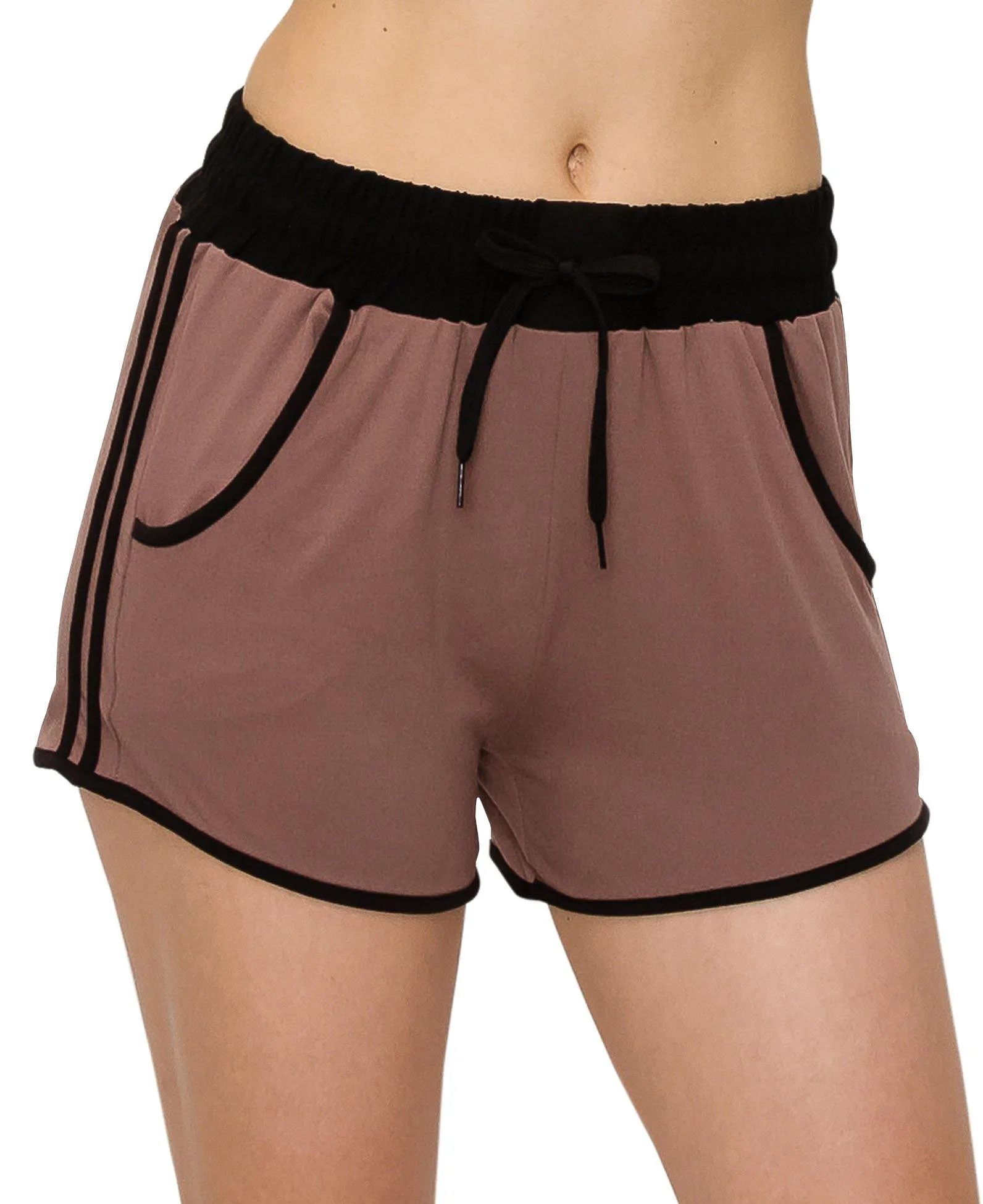 Solid Color Lounge Pajama Shorts - Premium Soft Casual Workout Stretch Striped Pajama Short Pants