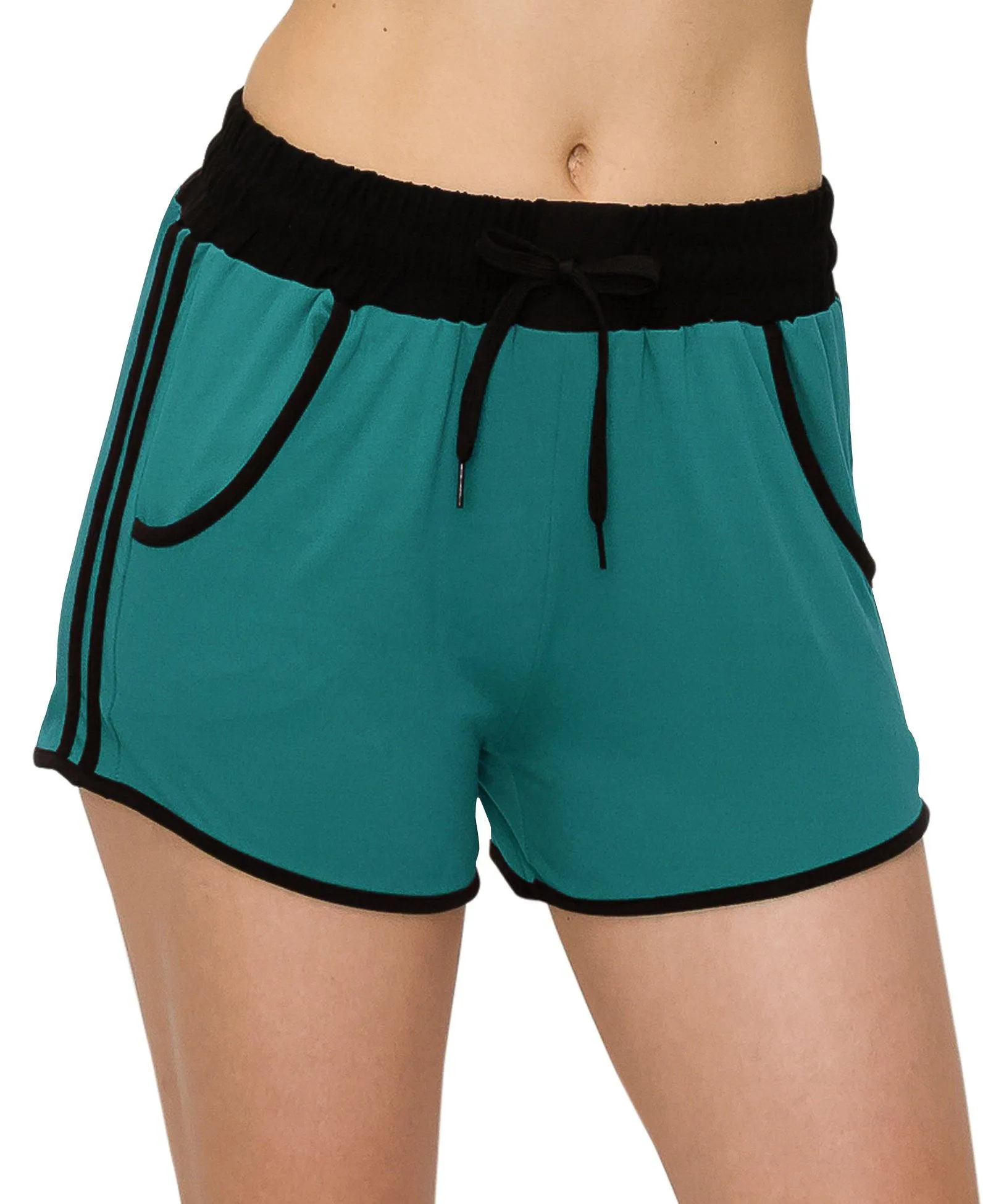 Solid Color Lounge Pajama Shorts - Premium Soft Casual Workout Stretch Striped Pajama Short Pants