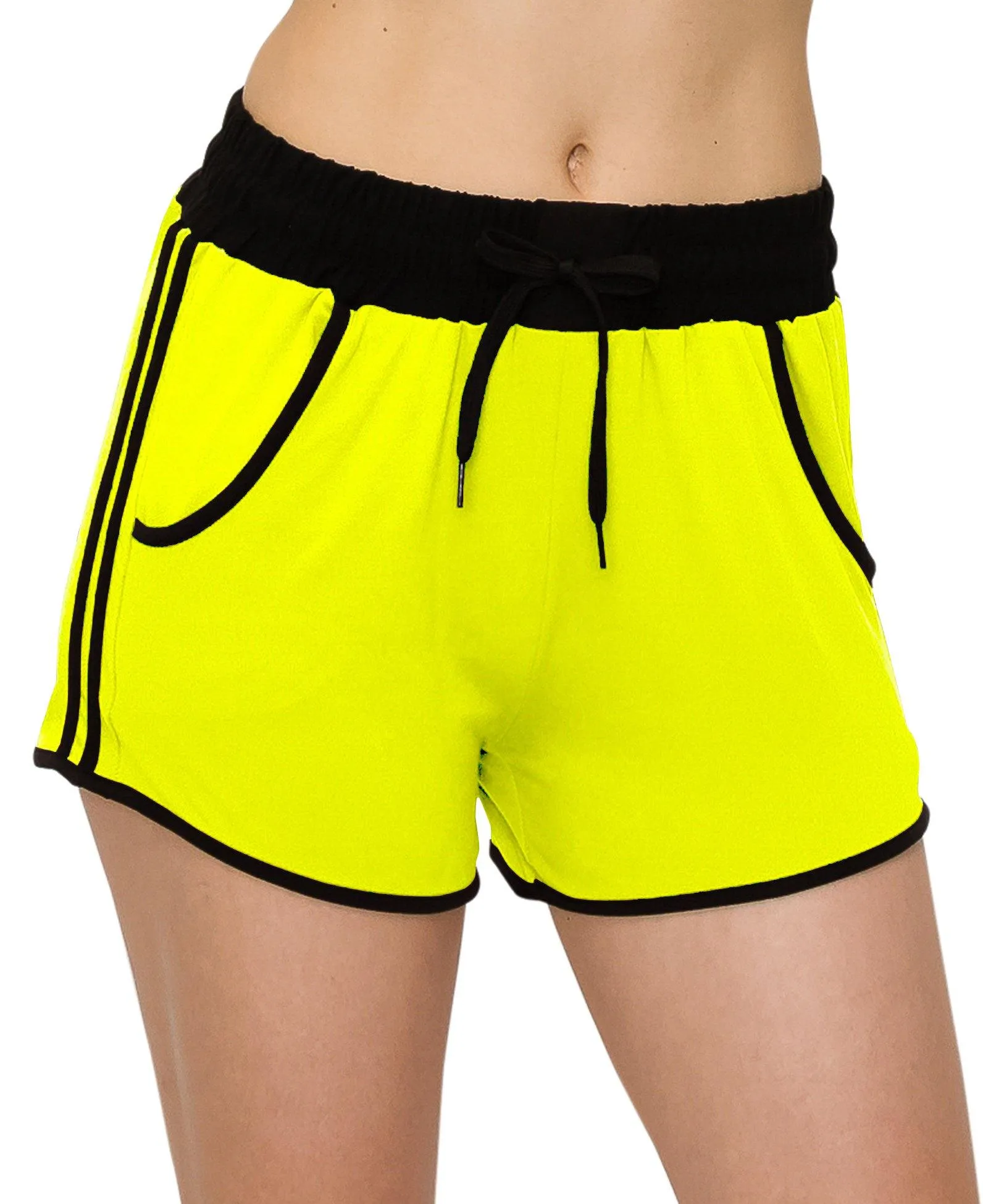 Solid Color Lounge Pajama Shorts - Premium Soft Casual Workout Stretch Striped Pajama Short Pants