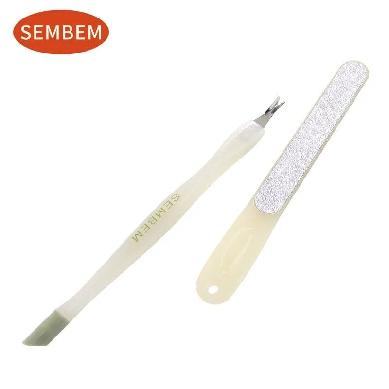 Stainless Steel Nail File Manicure Set Cuticle Pusher Nail Art Fork Manicure Tool For Trim Dead Skin Fork Pusher Trimmer