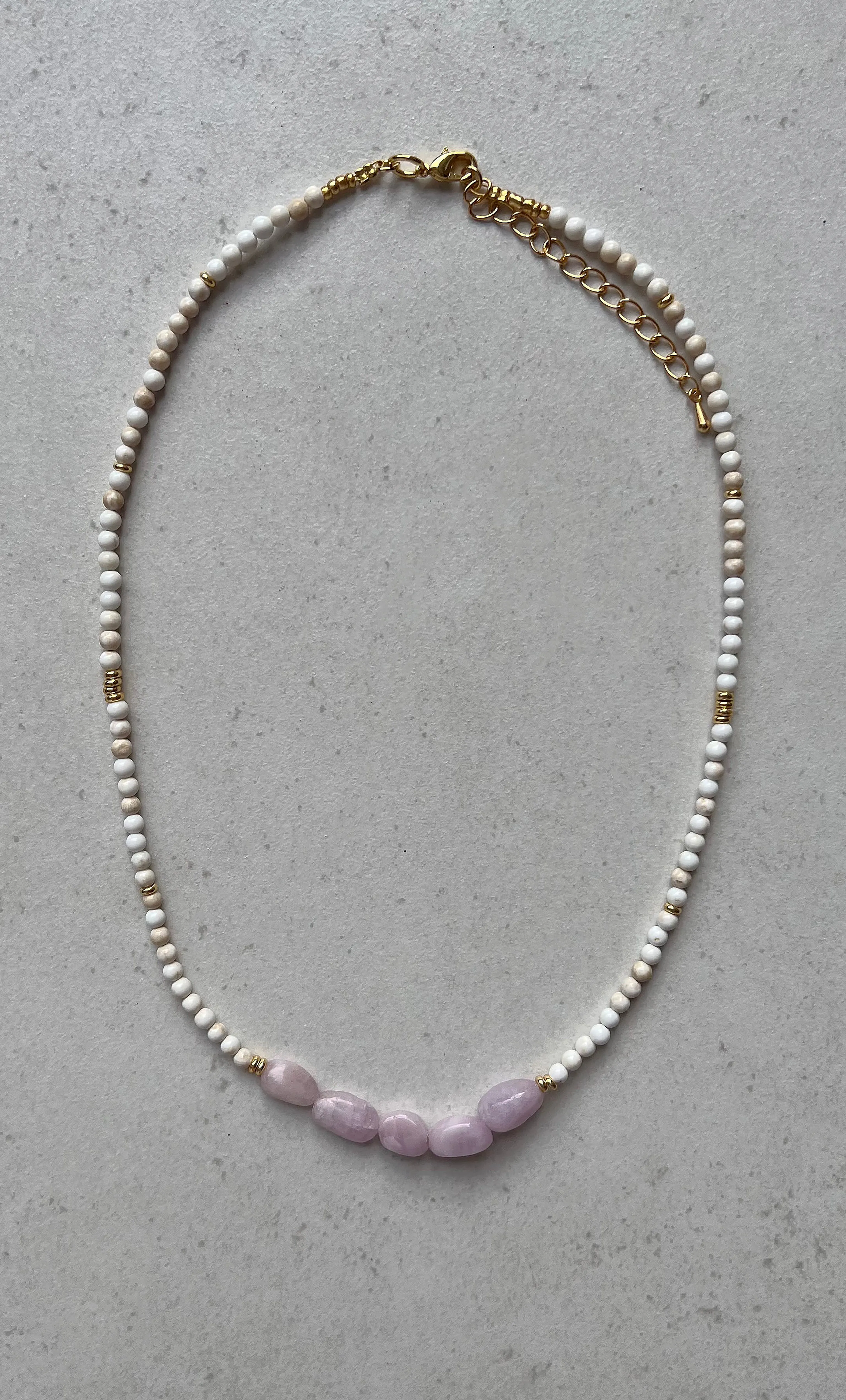 The Tunik Salacia 5 Stone Kunzite Necklace