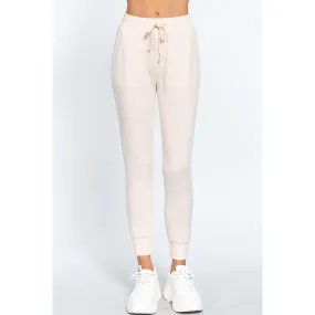 Waist Band Long Sweatpants With Pockets