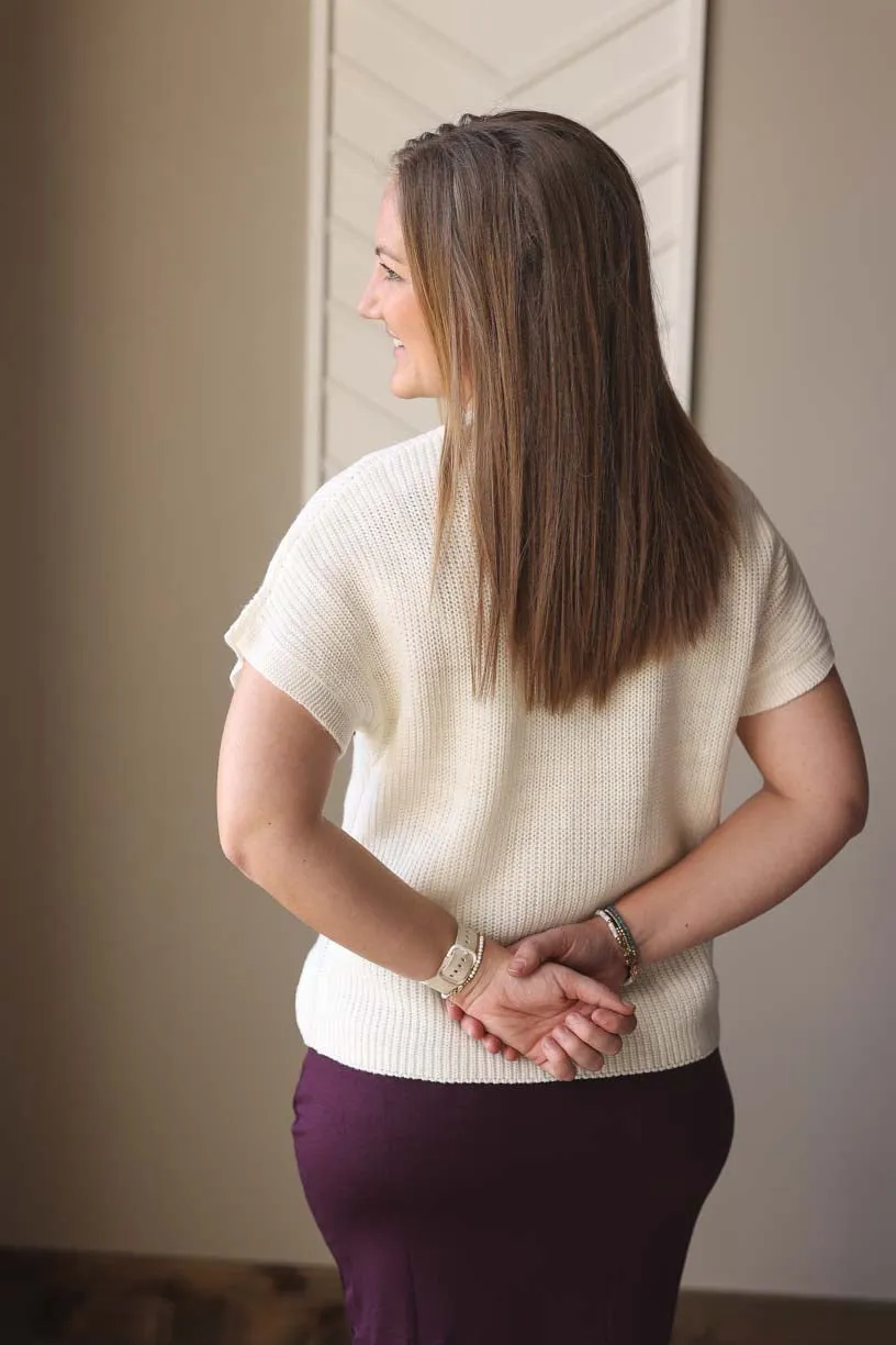 White Flower Sweater Top