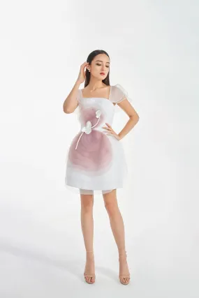 Winifred A-line Flutter Sleeved Organza Mini Dress