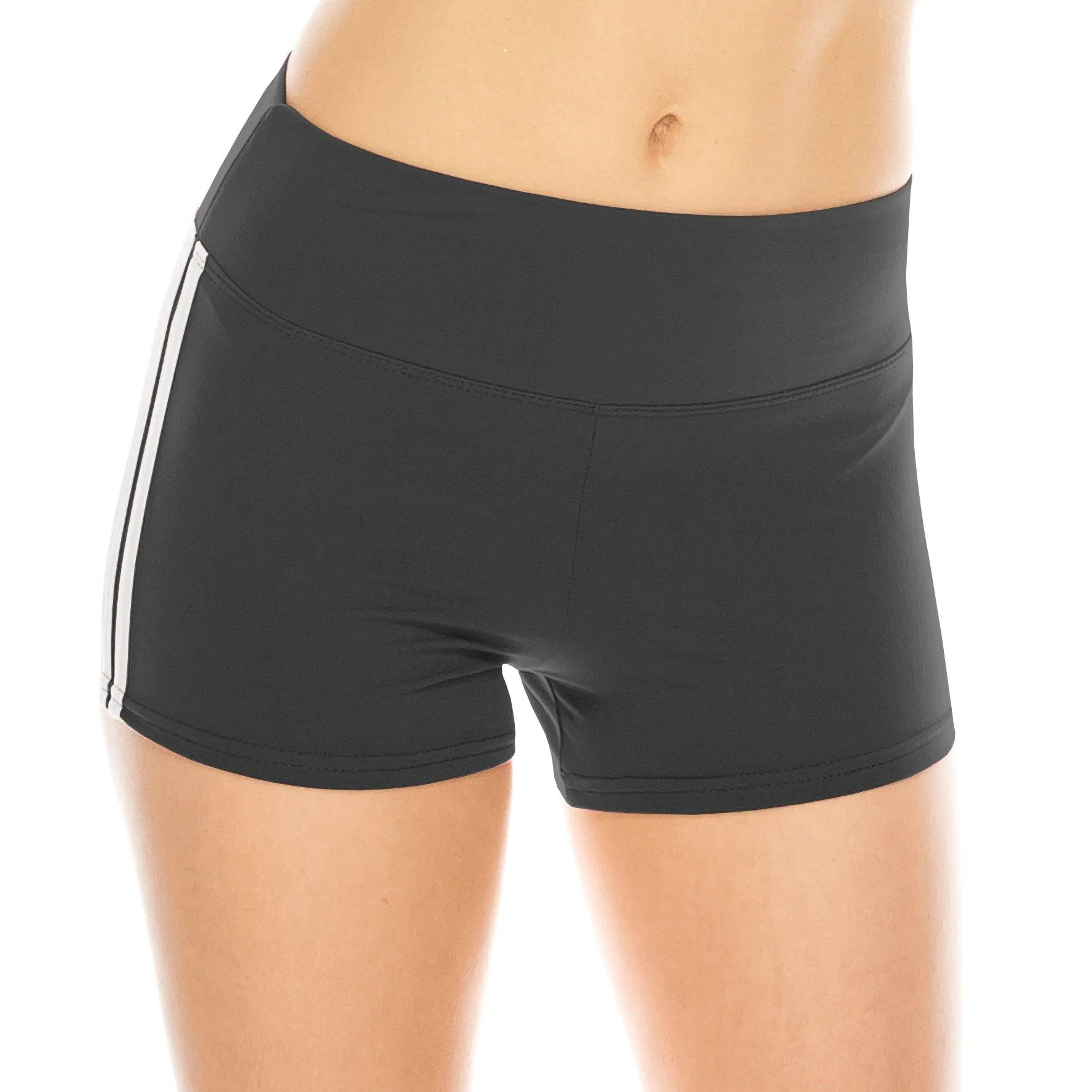 Workout Yoga Shorts - Premium Buttery Soft Solid Stretch Cheerleader Running Dance Volleyball Short Pants - Solid Colors