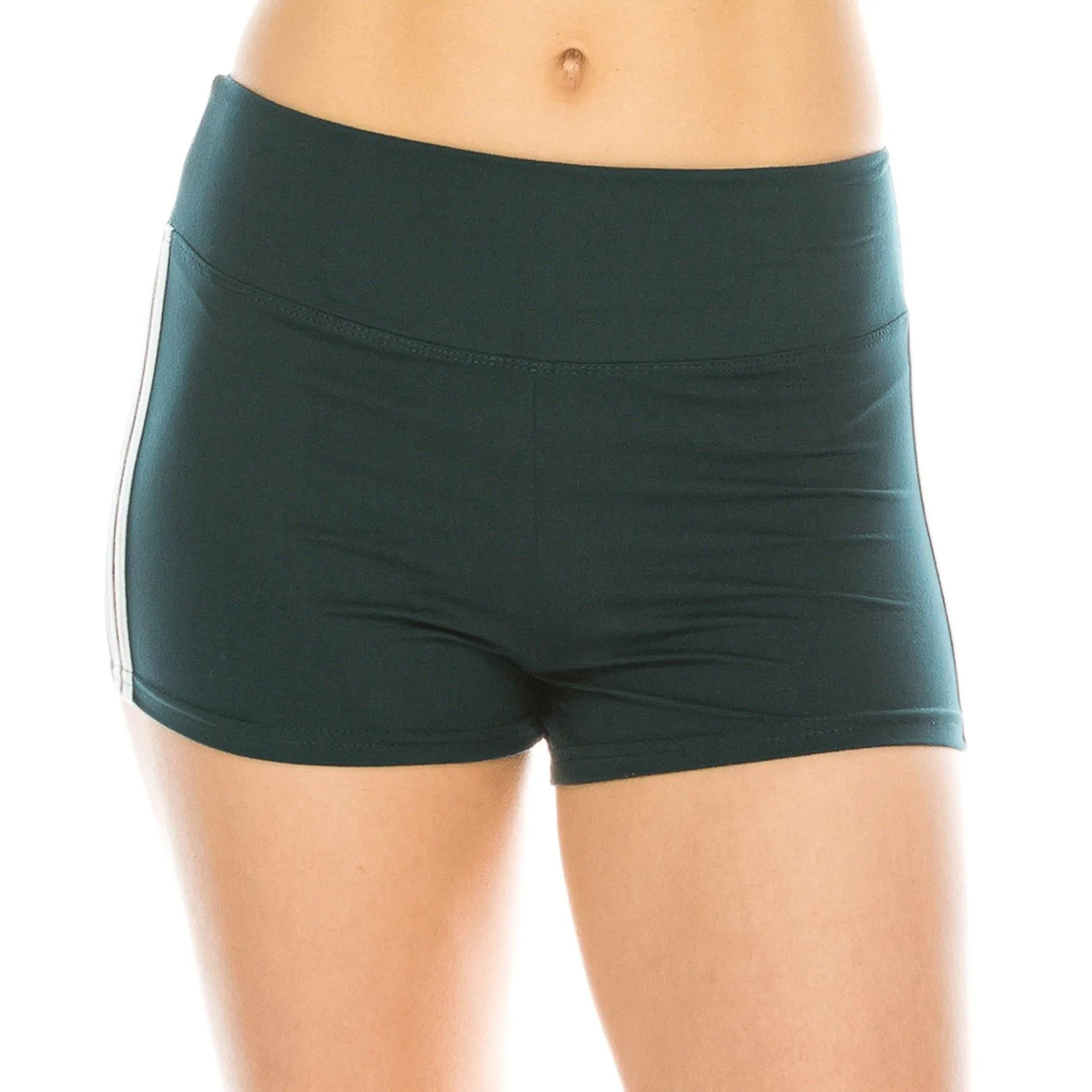 Workout Yoga Shorts - Premium Buttery Soft Solid Stretch Cheerleader Running Dance Volleyball Short Pants - Solid Colors