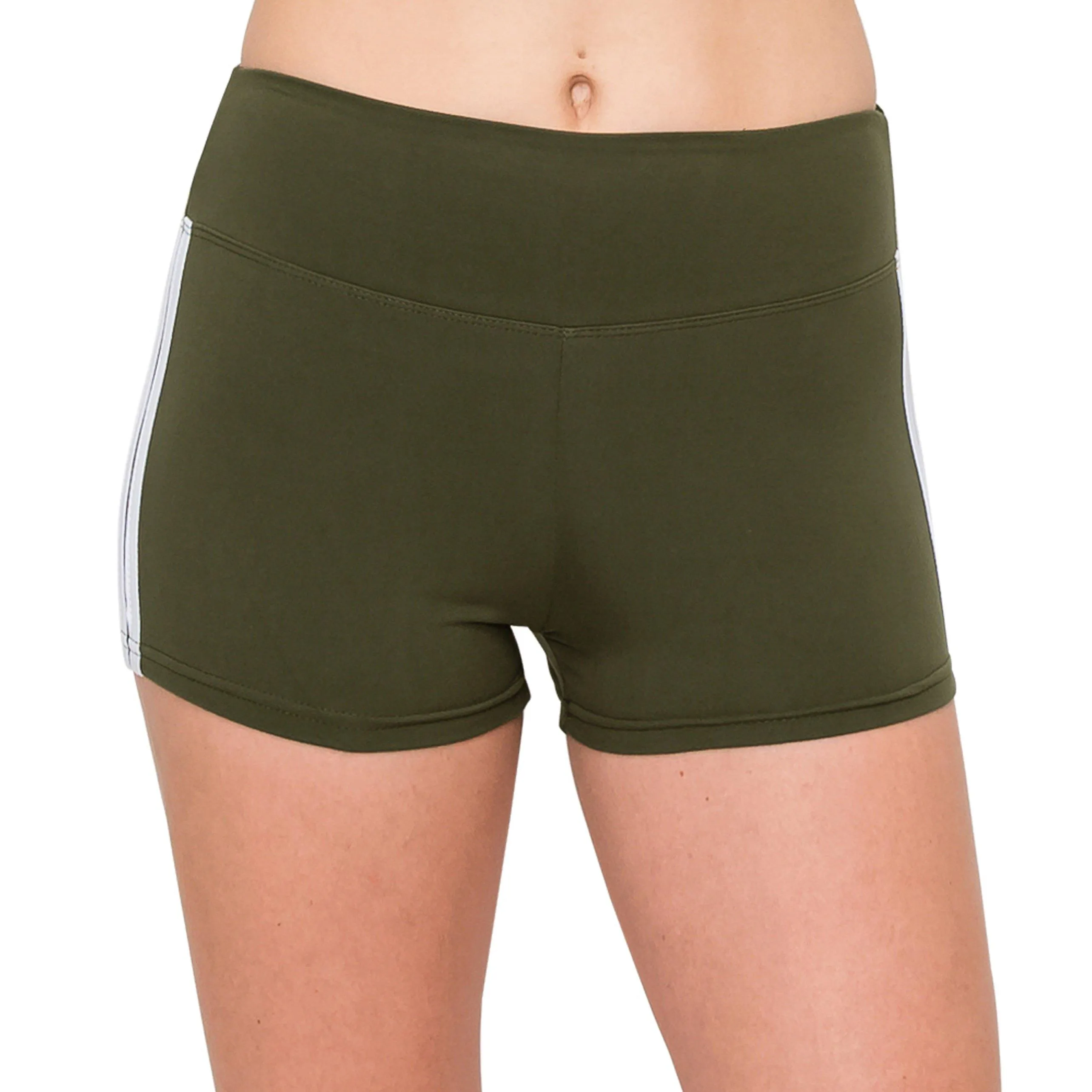 Workout Yoga Shorts - Premium Buttery Soft Solid Stretch Cheerleader Running Dance Volleyball Short Pants - Solid Colors