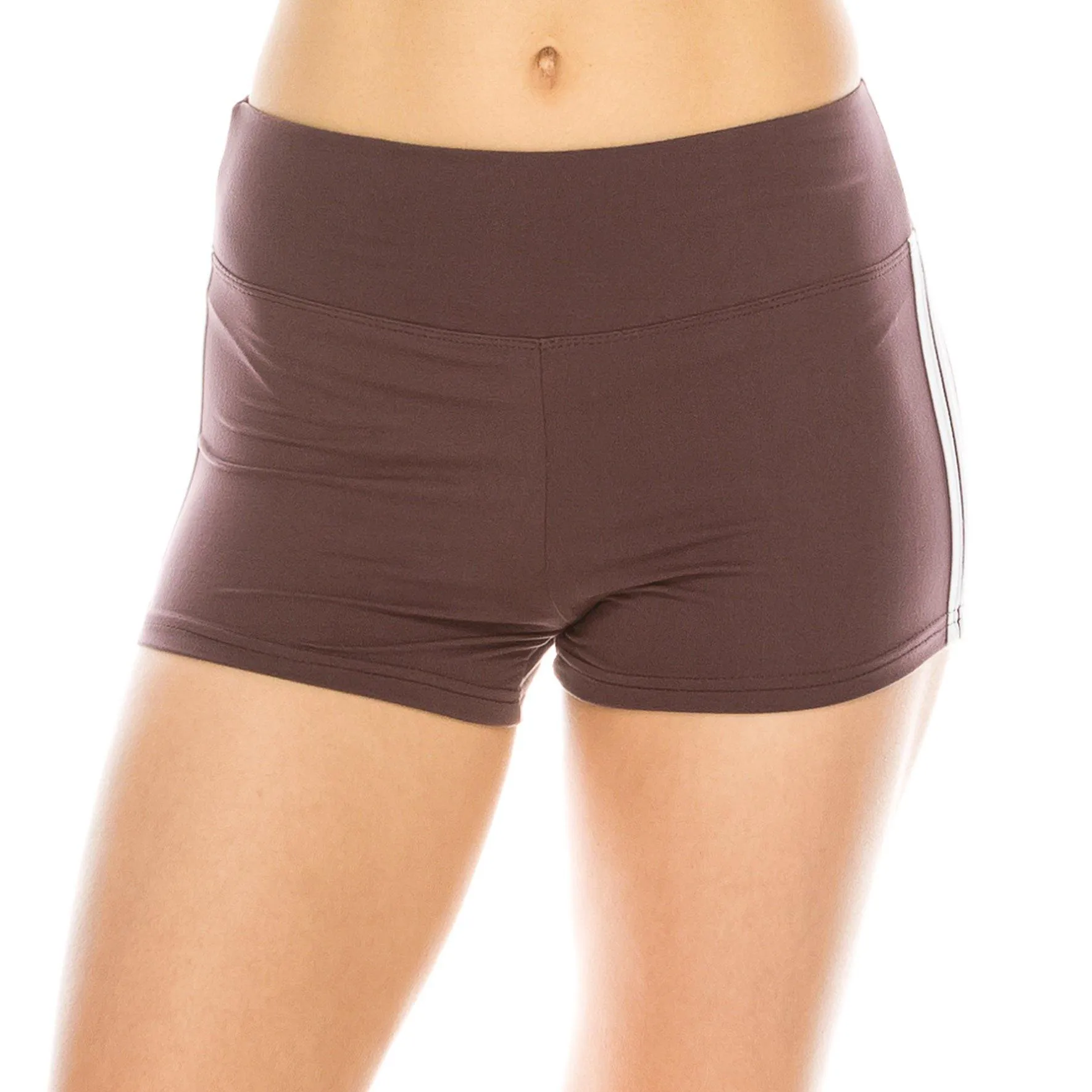 Workout Yoga Shorts - Premium Buttery Soft Solid Stretch Cheerleader Running Dance Volleyball Short Pants - Solid Colors